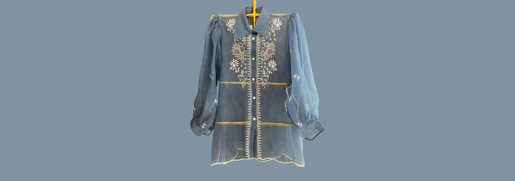Chikankari organza shirt