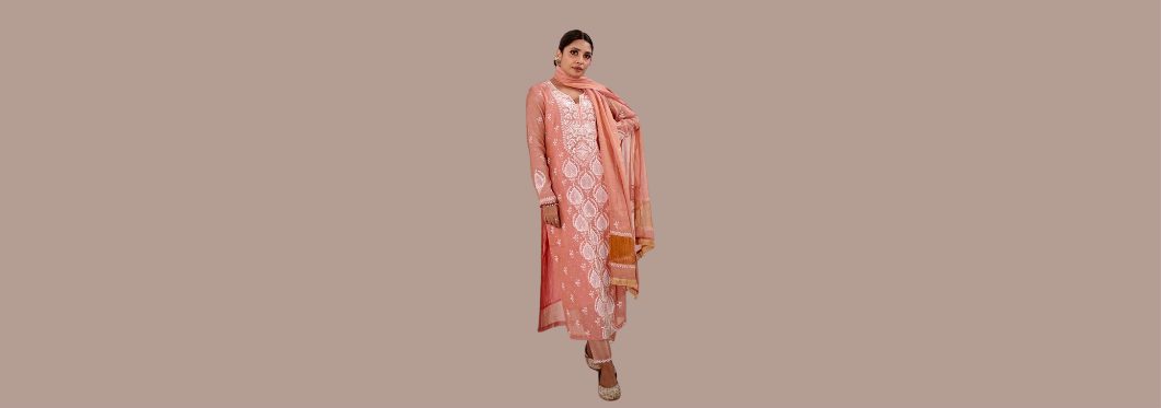 tissue chikankari suits
