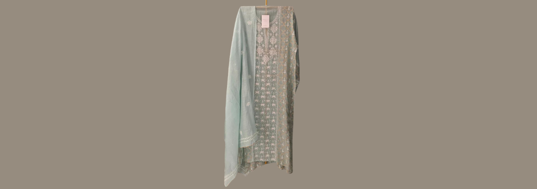 tissue chikankari suits