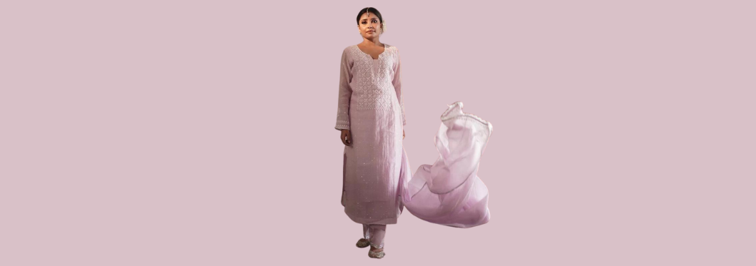tissue Chikankari suits