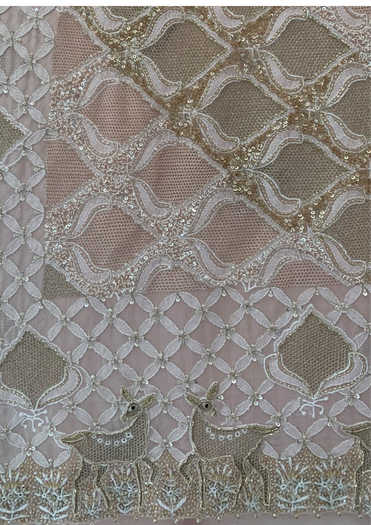 The Deer Saree in Dual toned Kasab Jaal Motifs