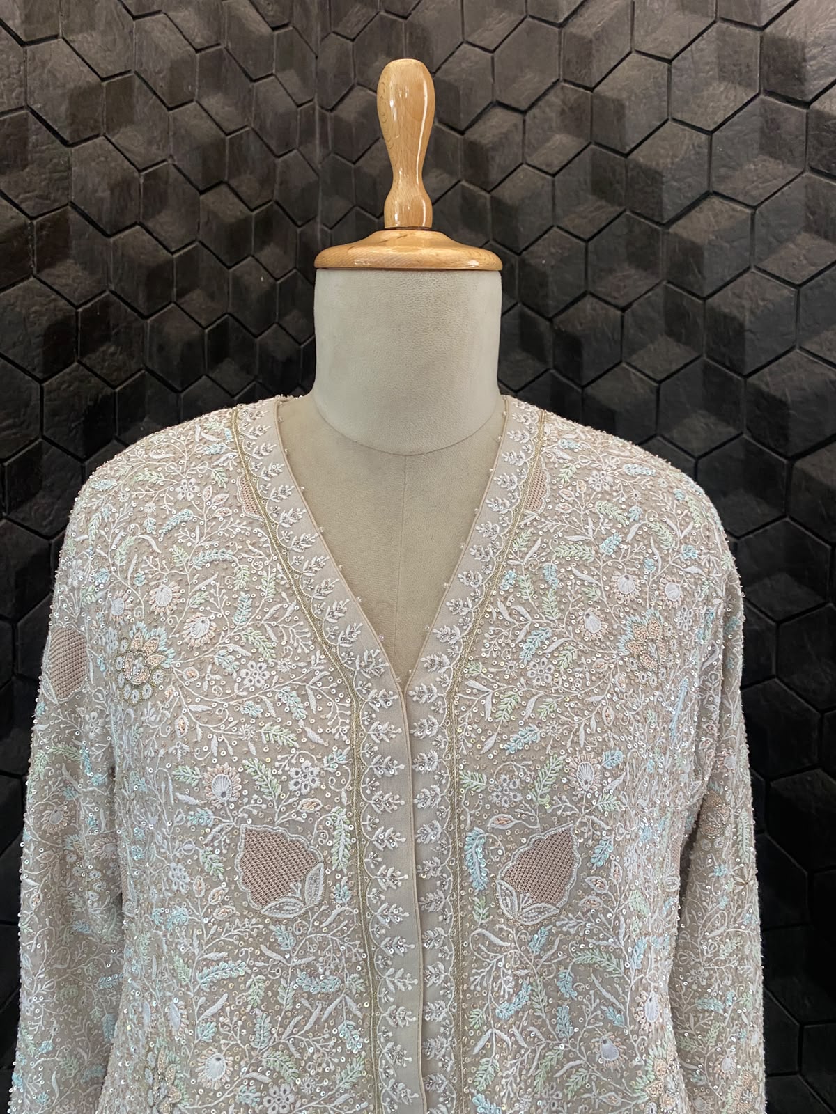 Ivory Georgette Chikankari Sharara Set
