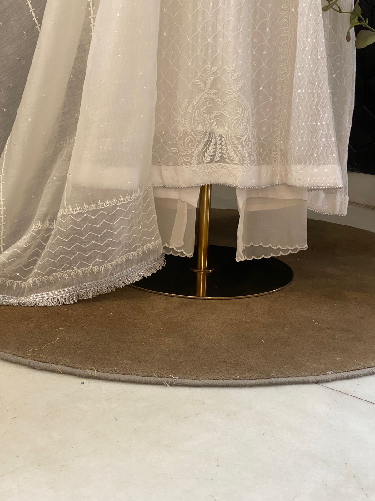 Pure White Mul Chanderi Chikankari Kurta Set