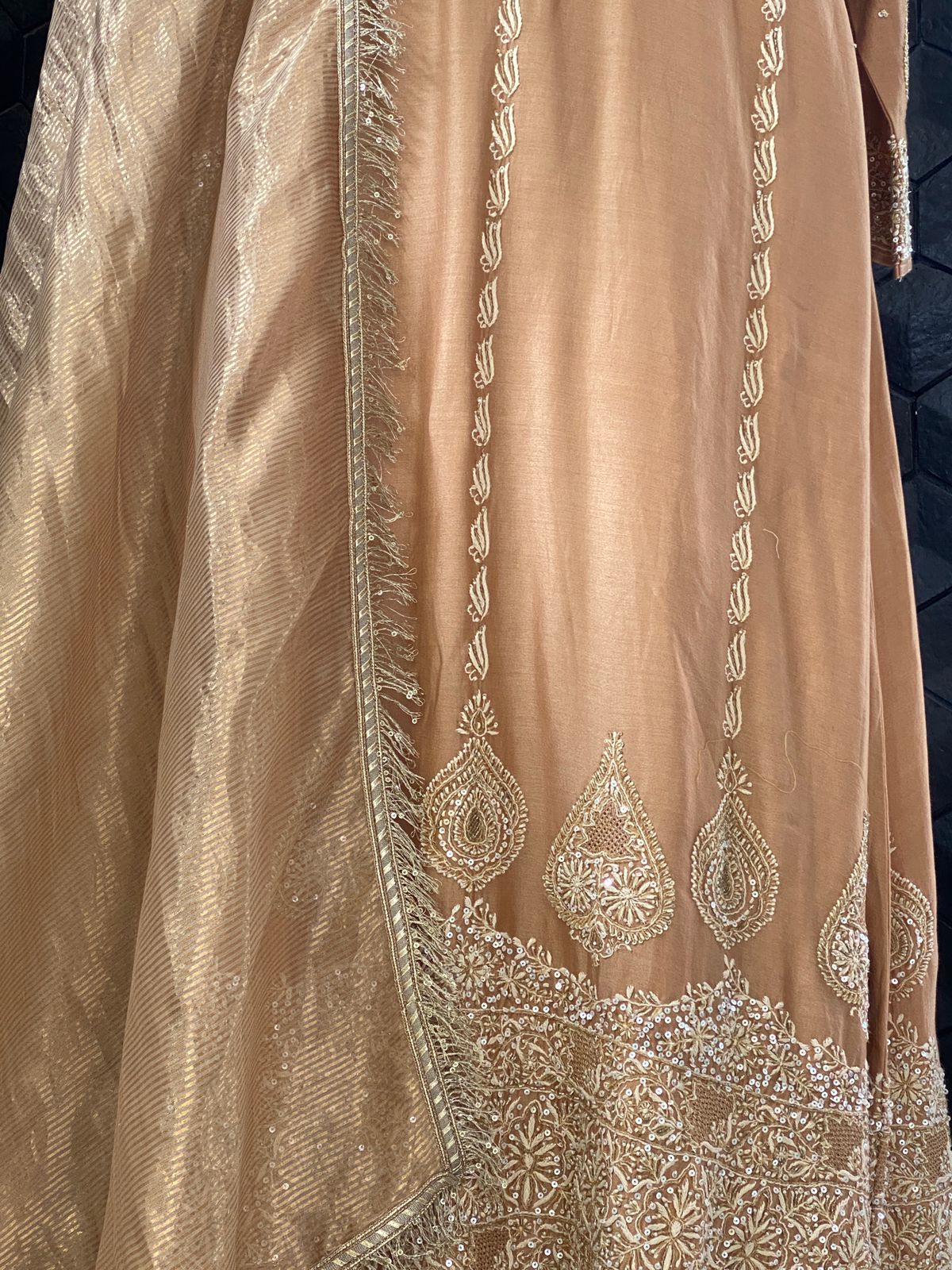 Brown Chanderi Suit Set