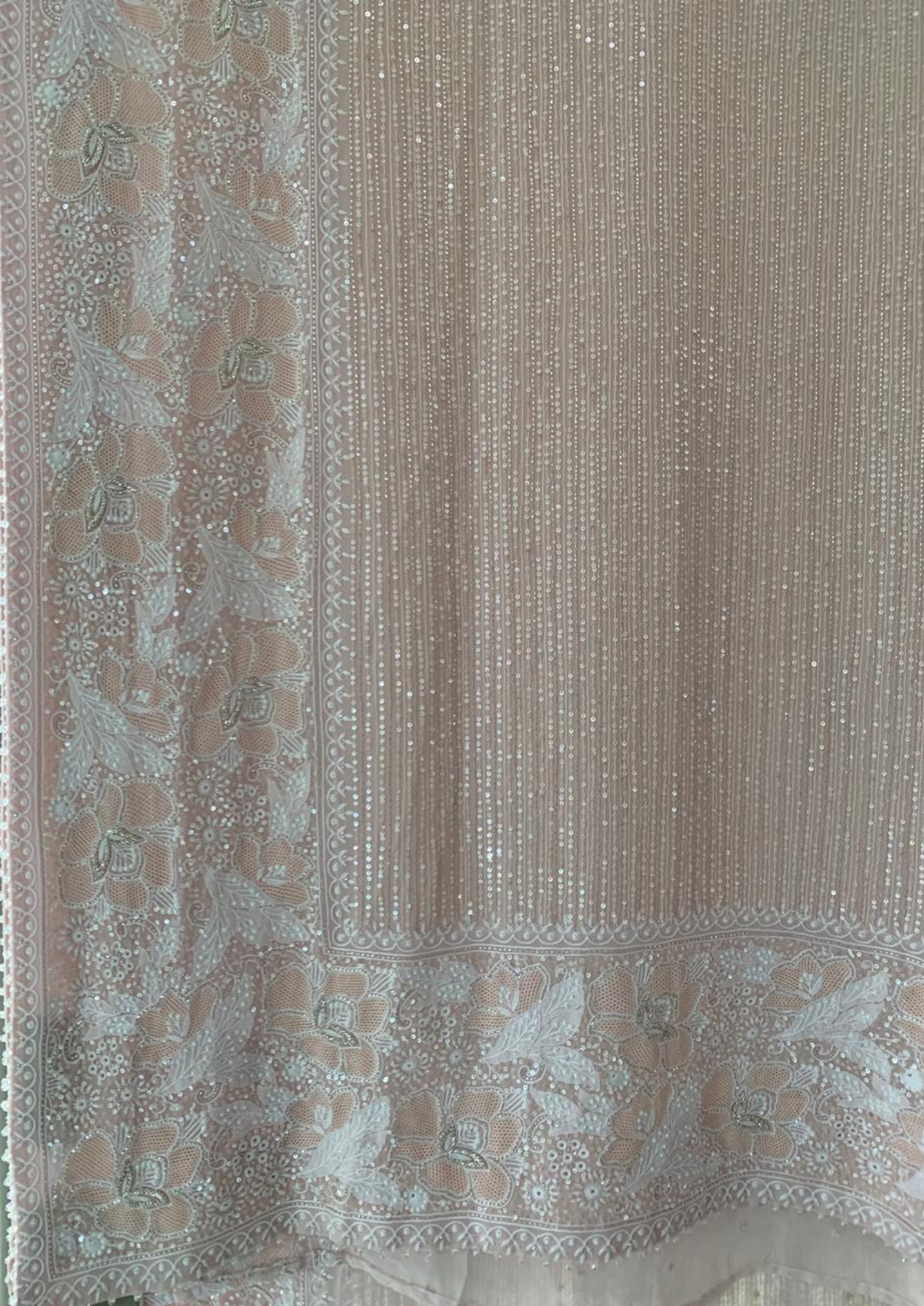 Blush Pink Sequins Saree