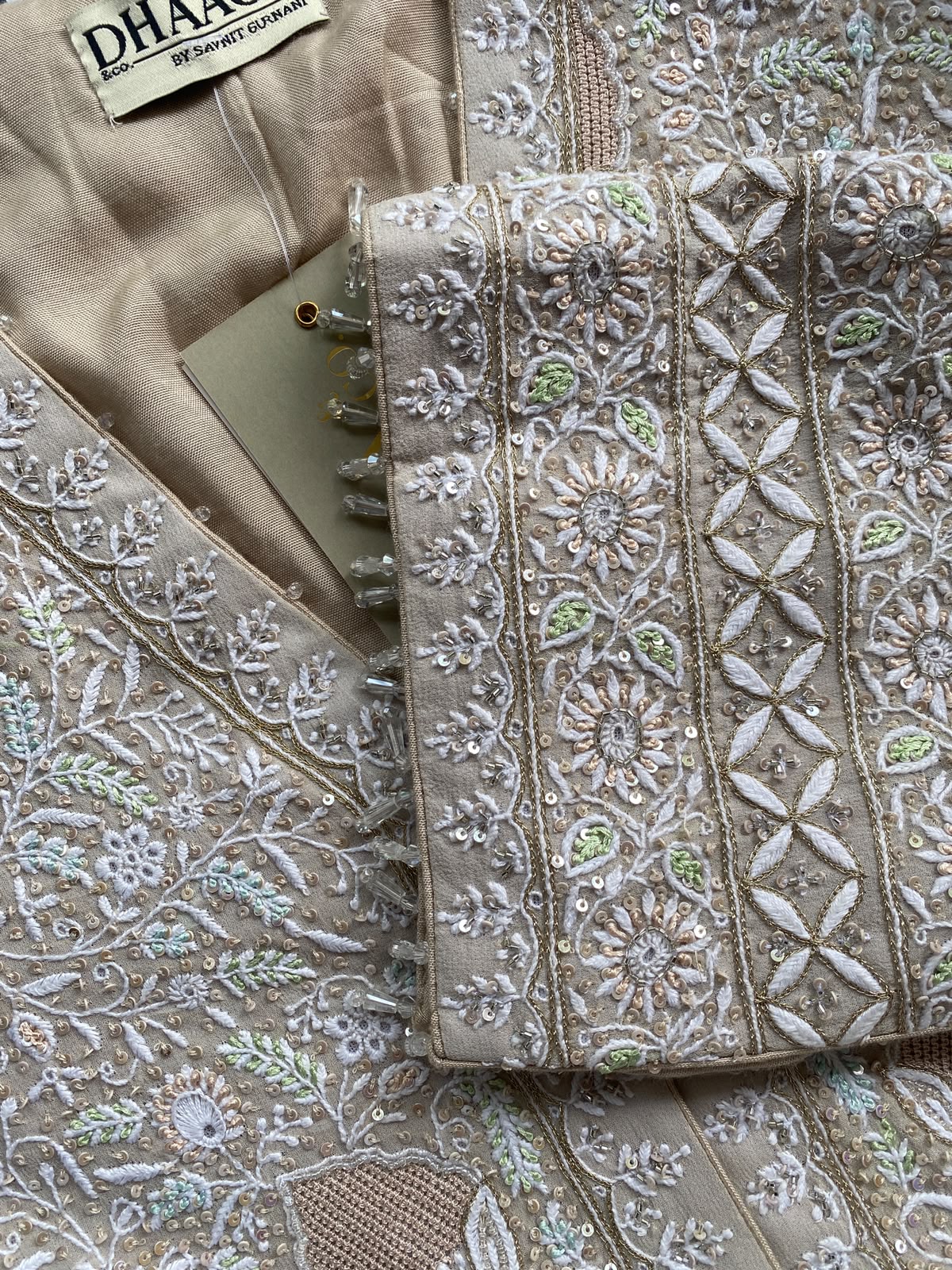 Ivory Georgette Chikankari Sharara Set