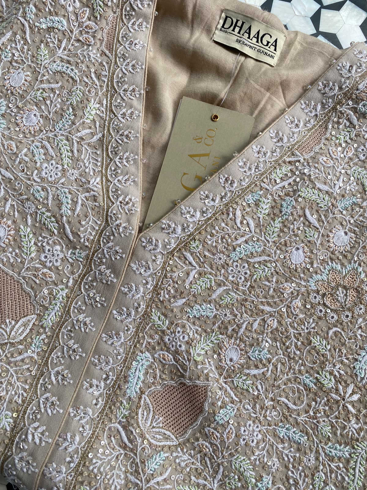 Ivory Georgette Chikankari Sharara Set