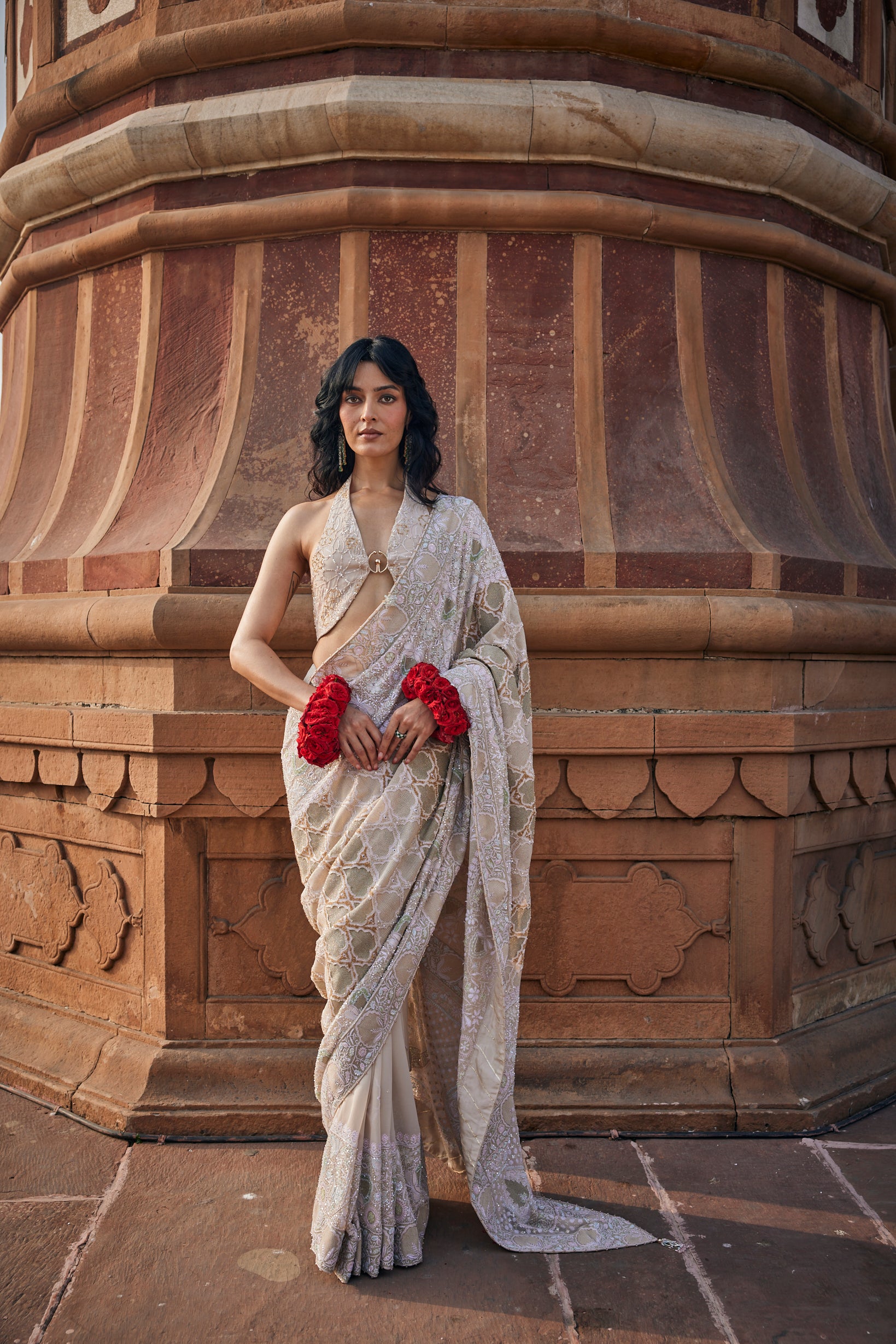 Ruhani Saree - Ivory Georgette Do-Taar Chikankari Saree