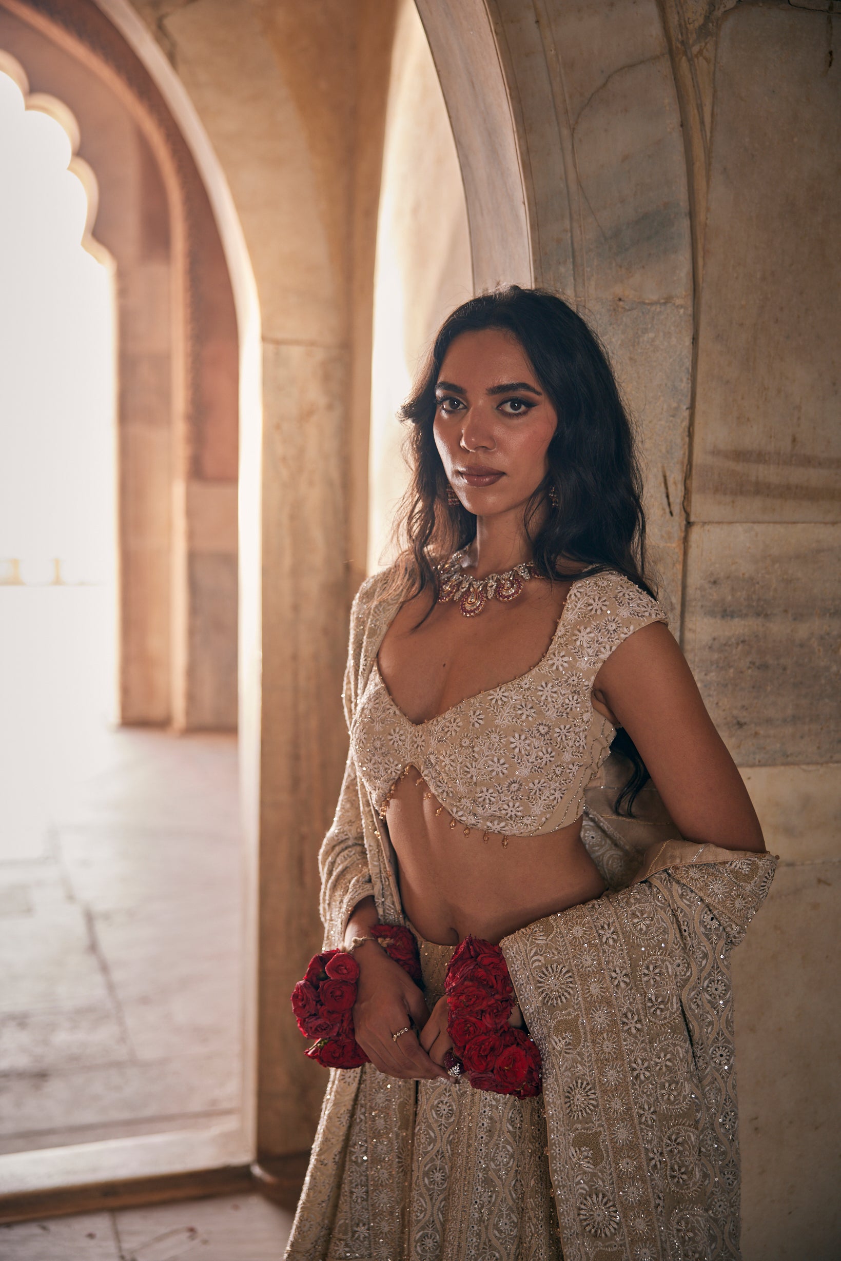 Mahi Lehenga Set - Ivory Signature Chand & Paan Lehenga Set