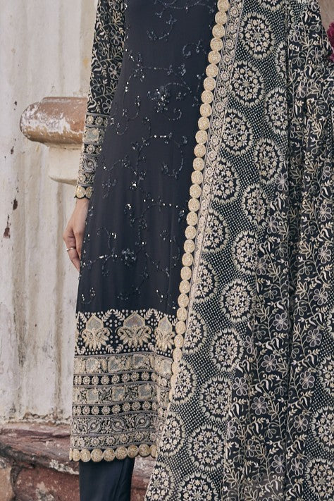 Zaira Kurta Set - Black Do-Taar Chikankari Kurta Set