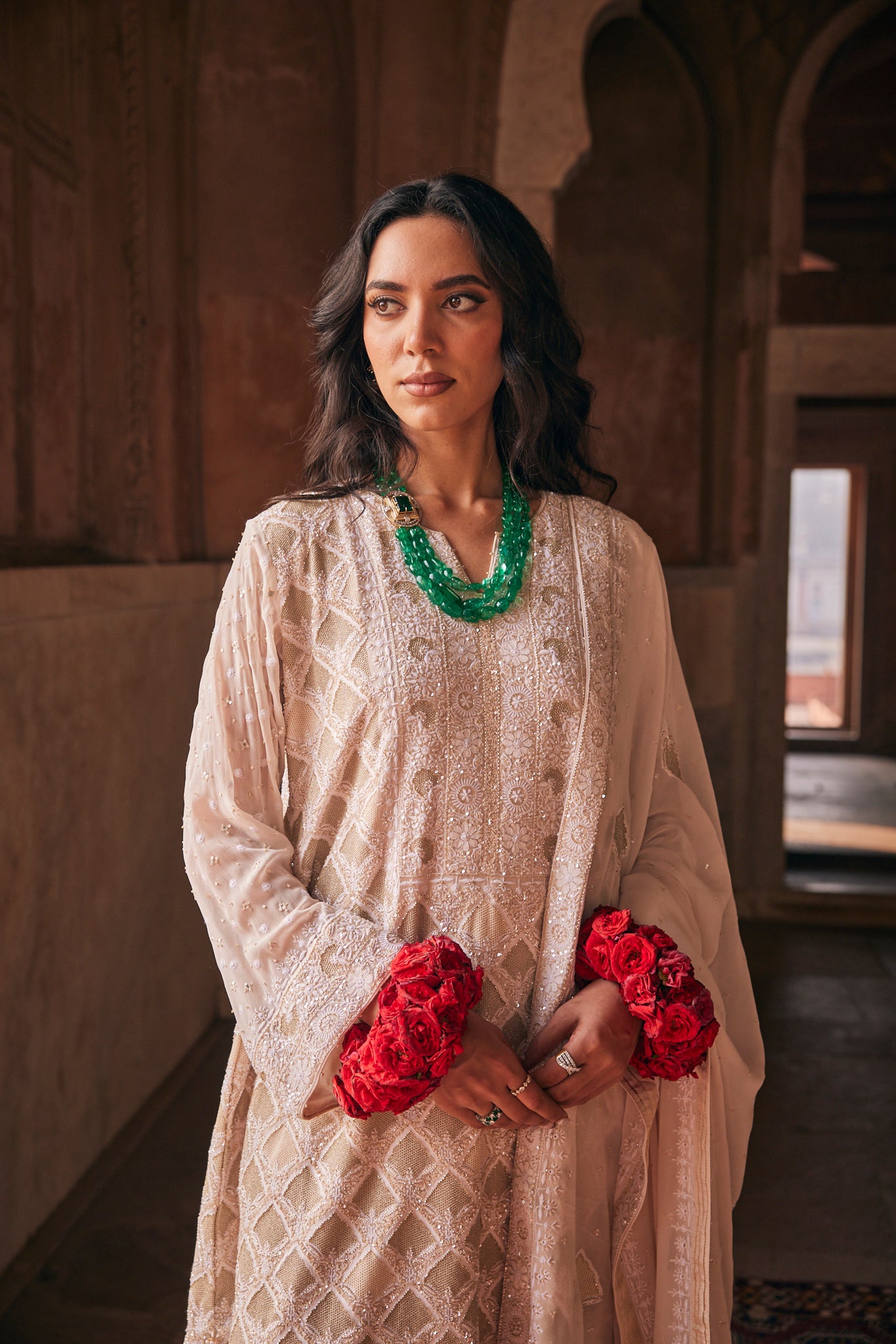 Ira Sharara Set - Do-Taar Kasab Jaali Sharara Set