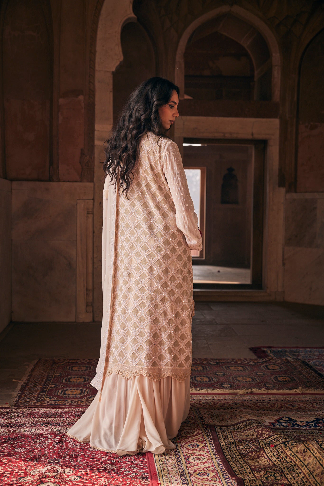 Ira Sharara Set - Do-Taar Kasab Jaali Sharara Set