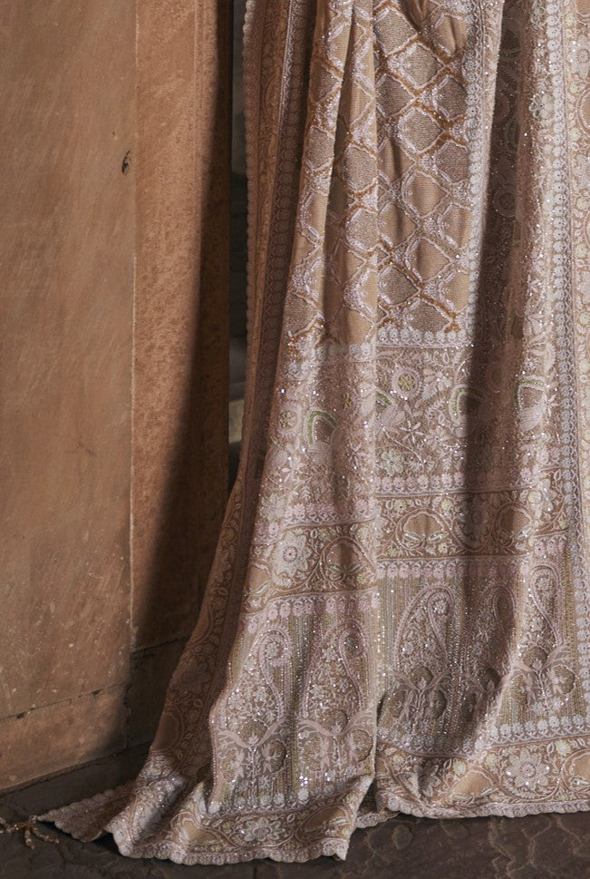 Kanz Kurta Set - Ivory Gold Chikankari Kurta Set
