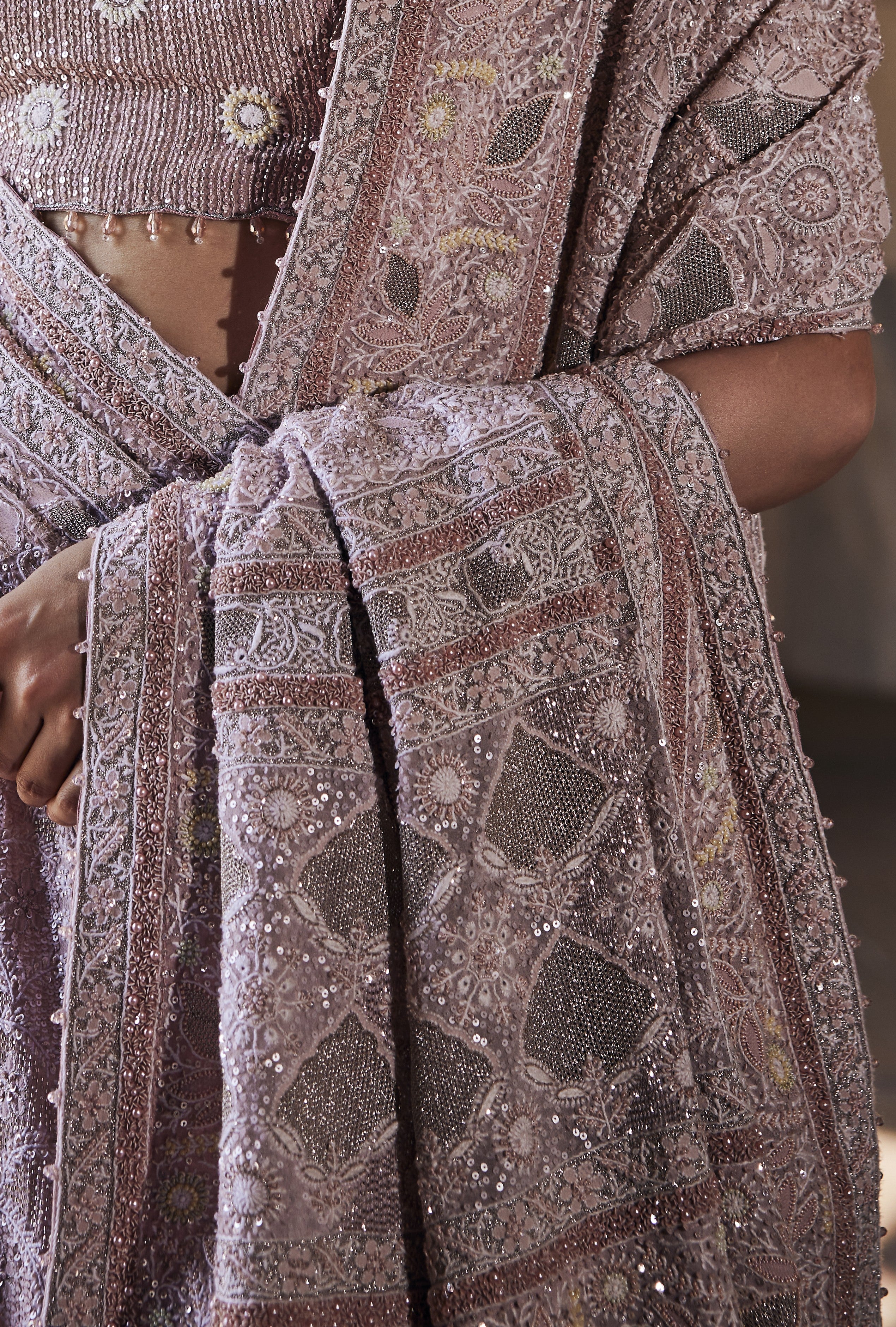 Zeenat Lehenga- Kasab Jaali and Chikankari Lehenga