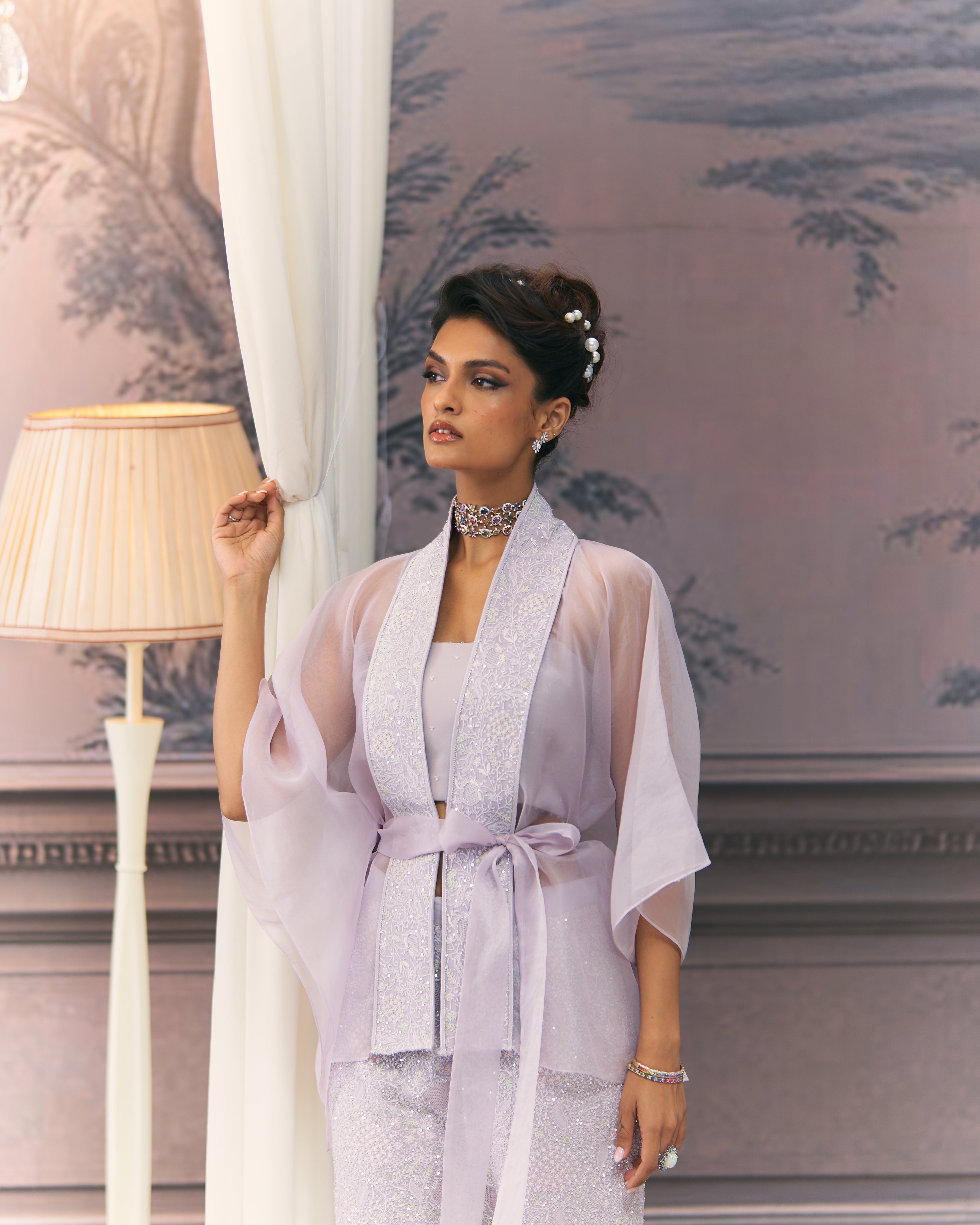 Chikankari Statement Pant and Sheer Shirt Co-ord sets