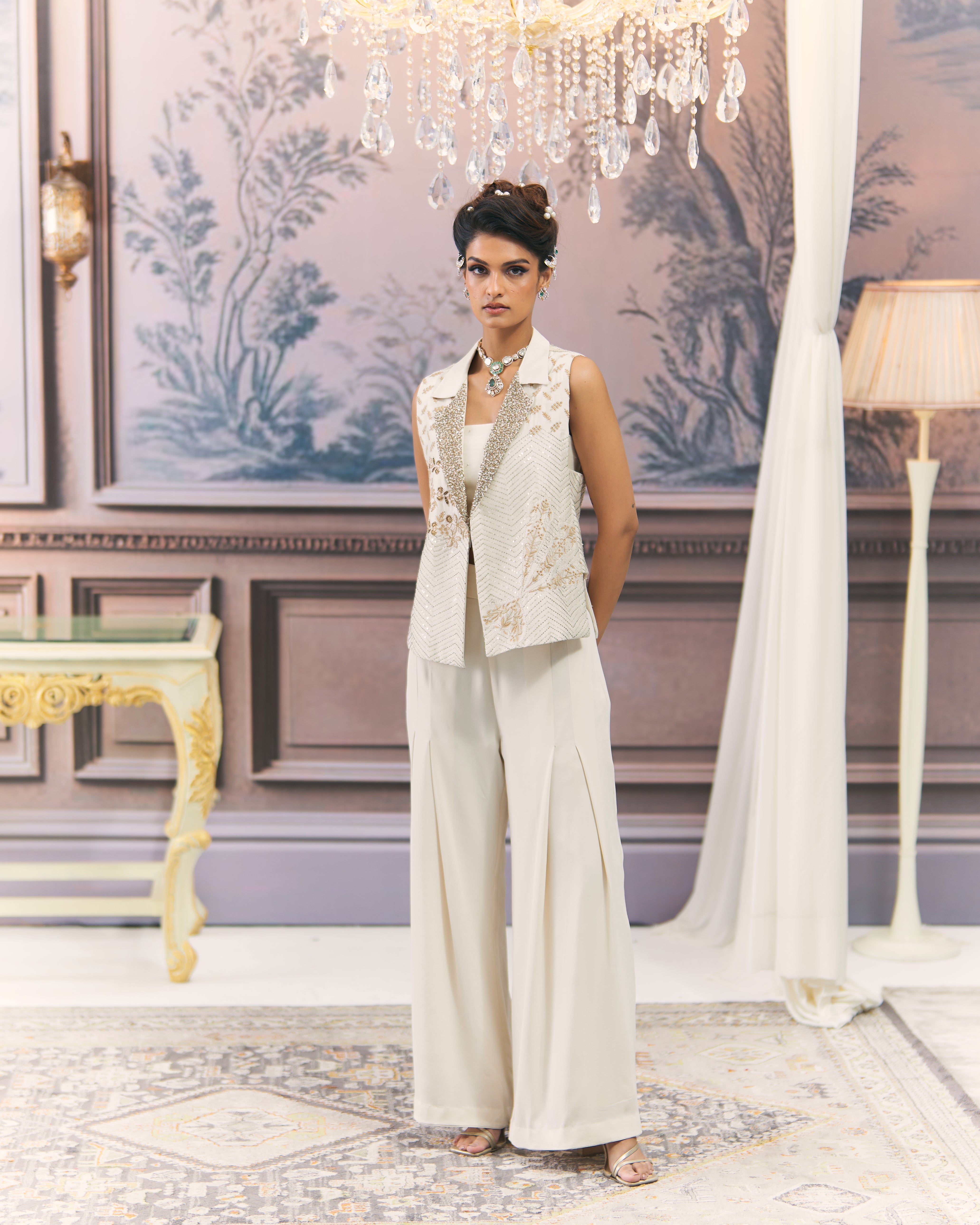 Statement Chikankari Jacket Set