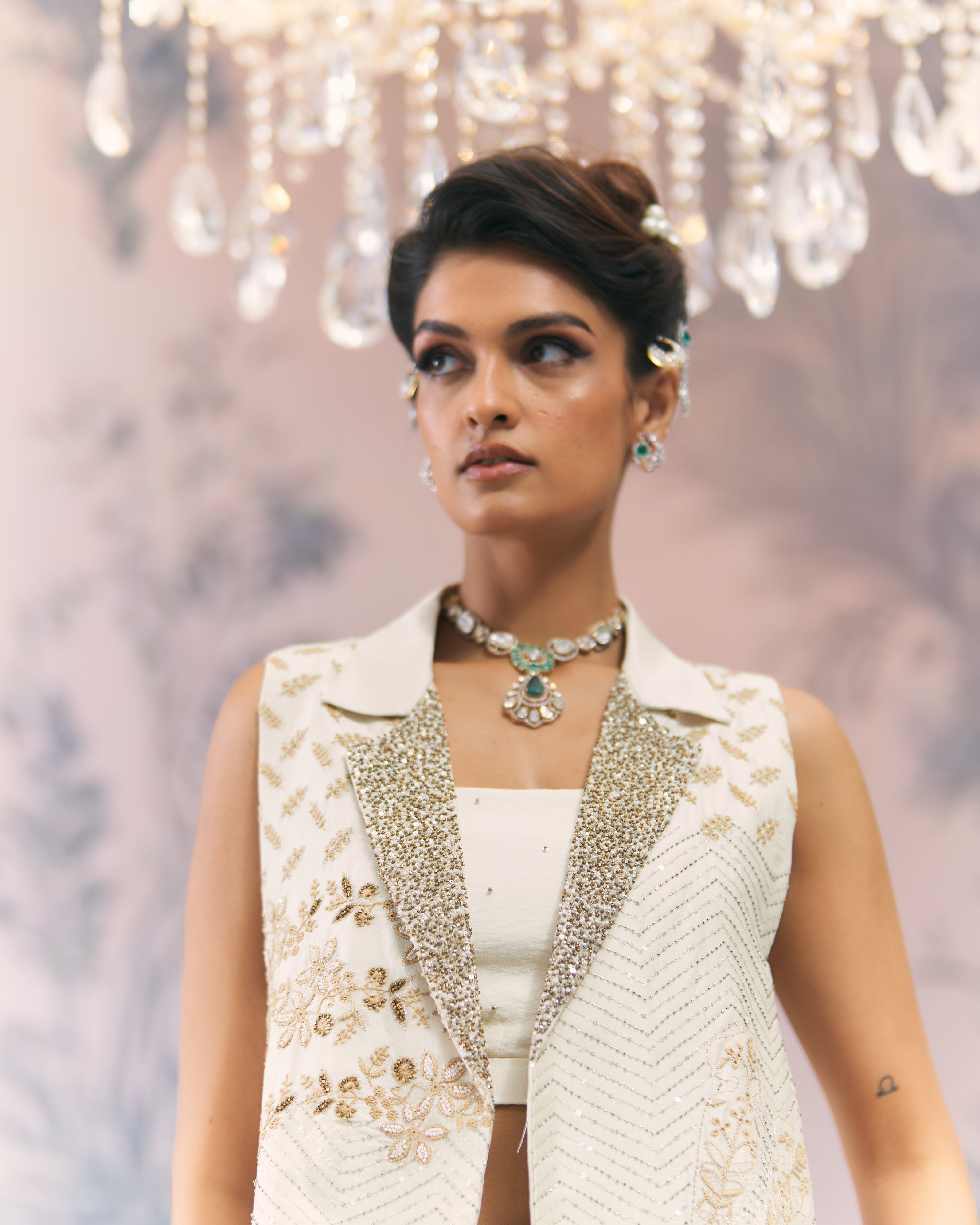 Statement Chikankari Jacket Set