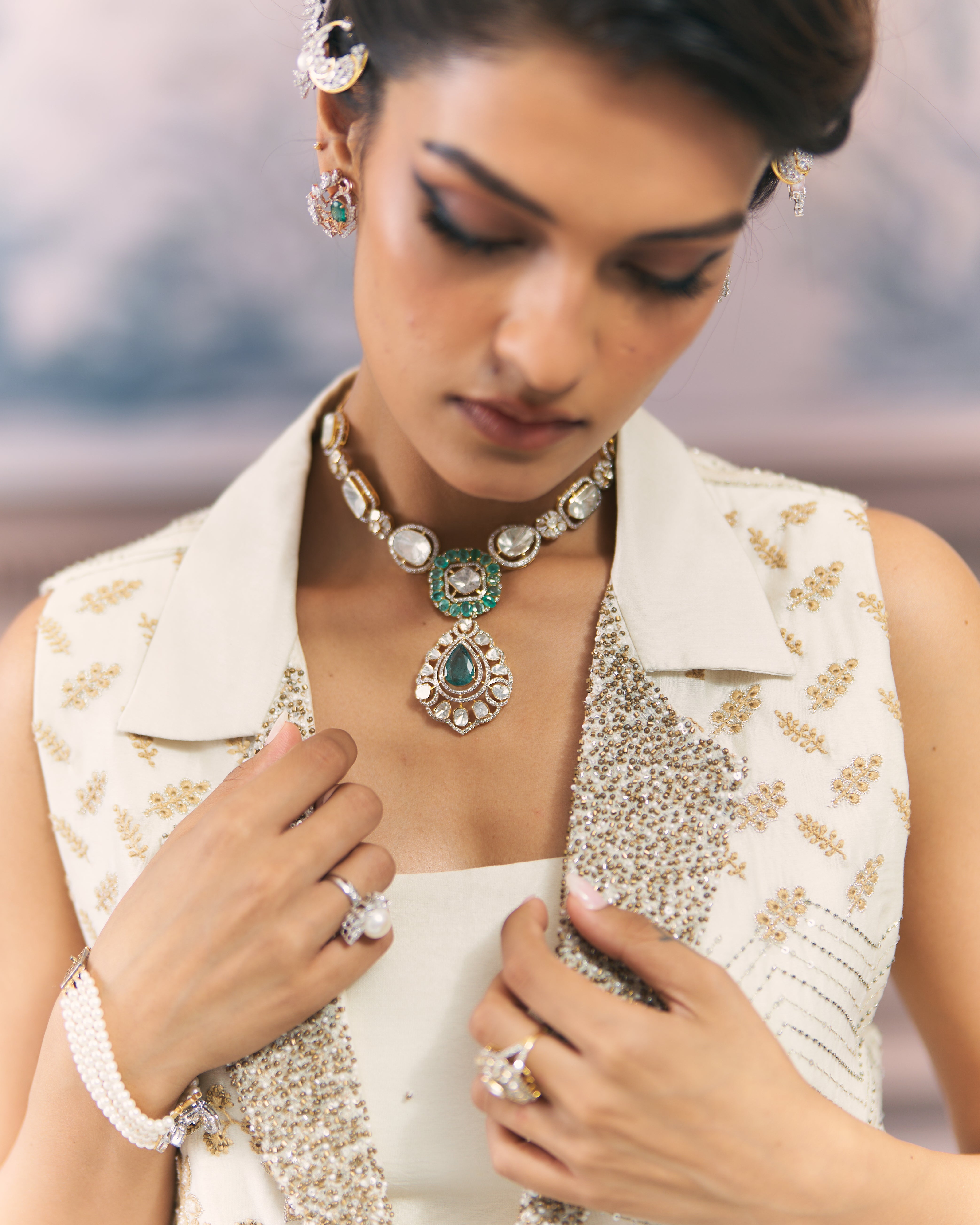 Statement Chikankari Jacket Set