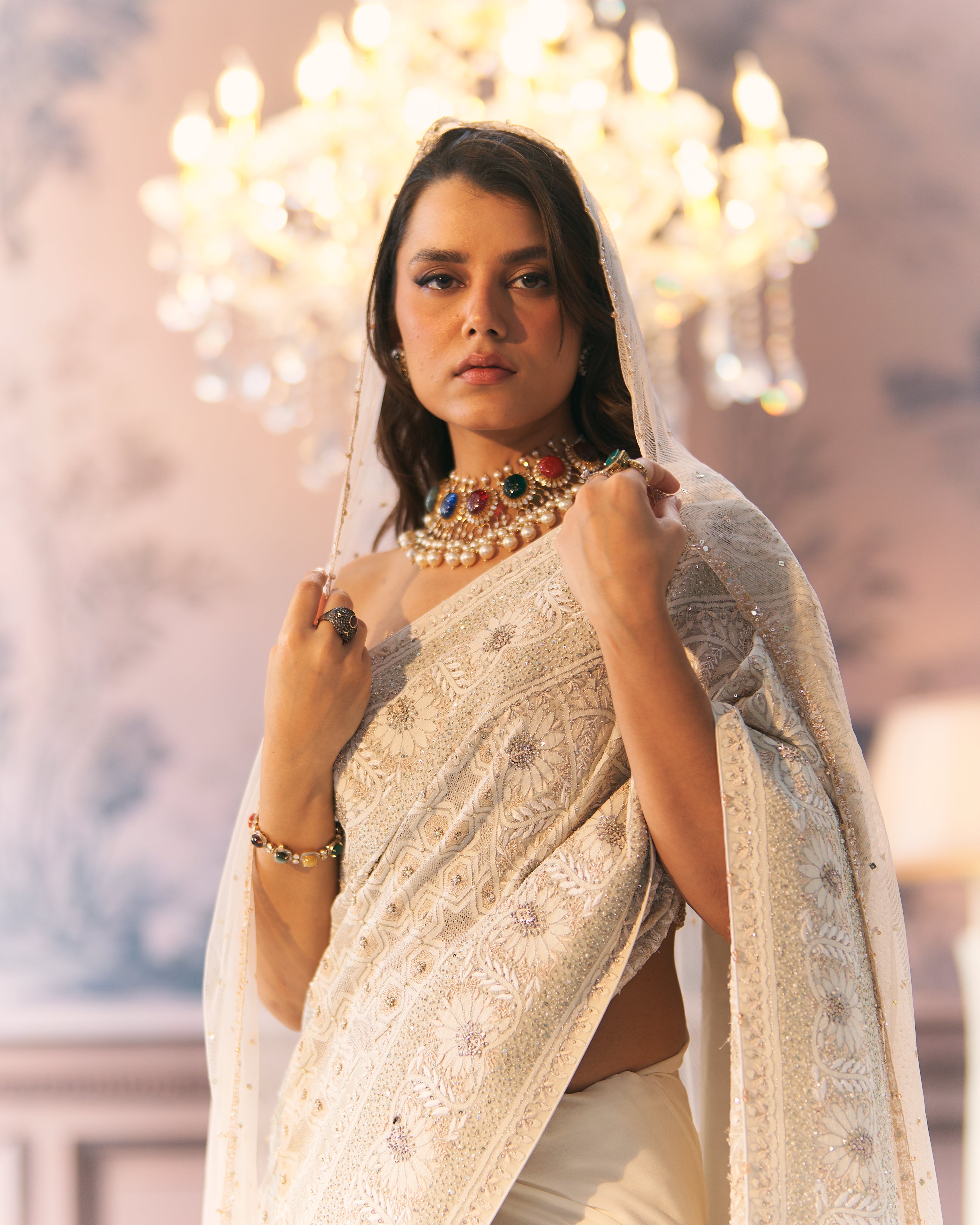 Premium Resham Thread Ek-taar Chikankari Saree