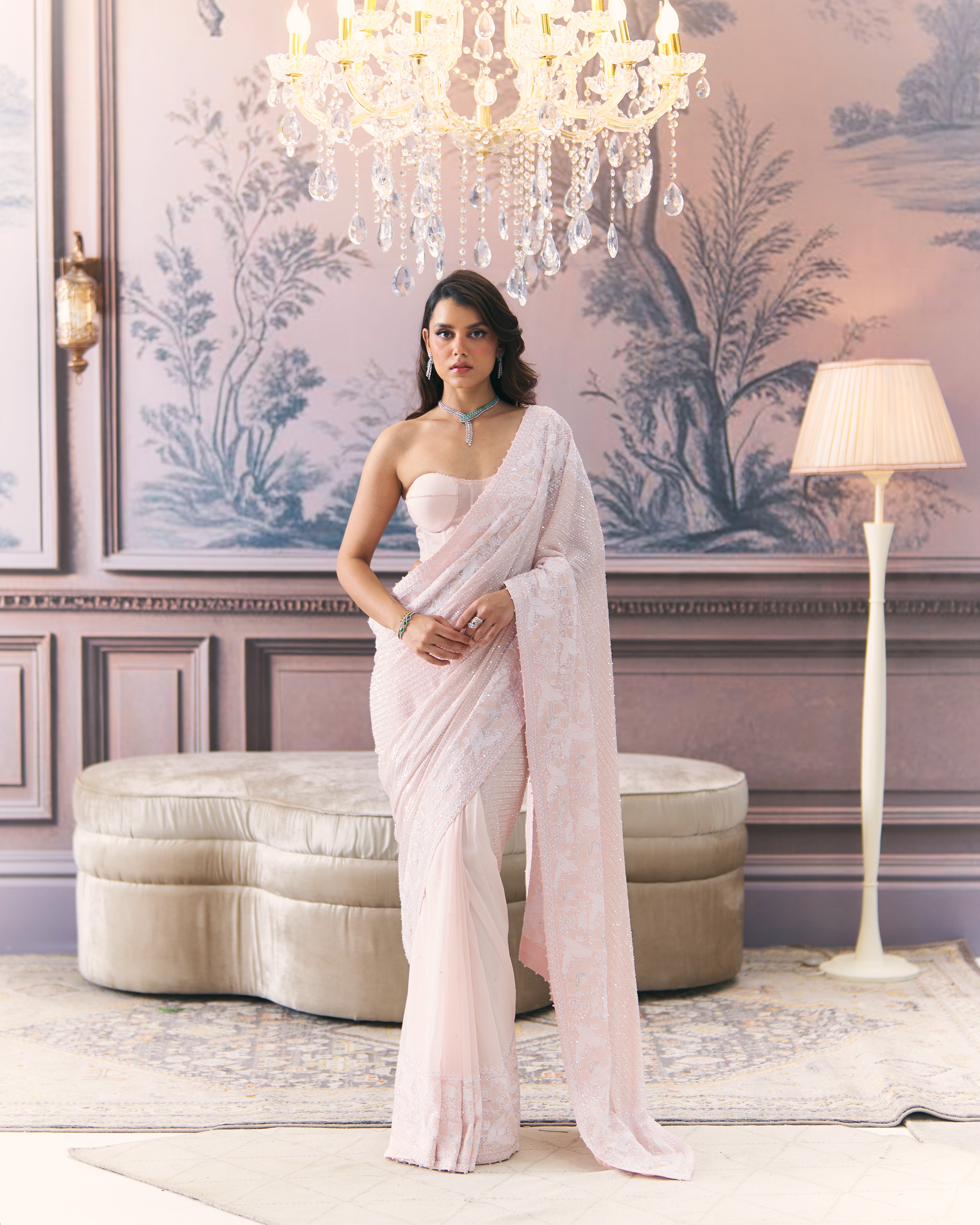 Statement Chikankari Border Saree
