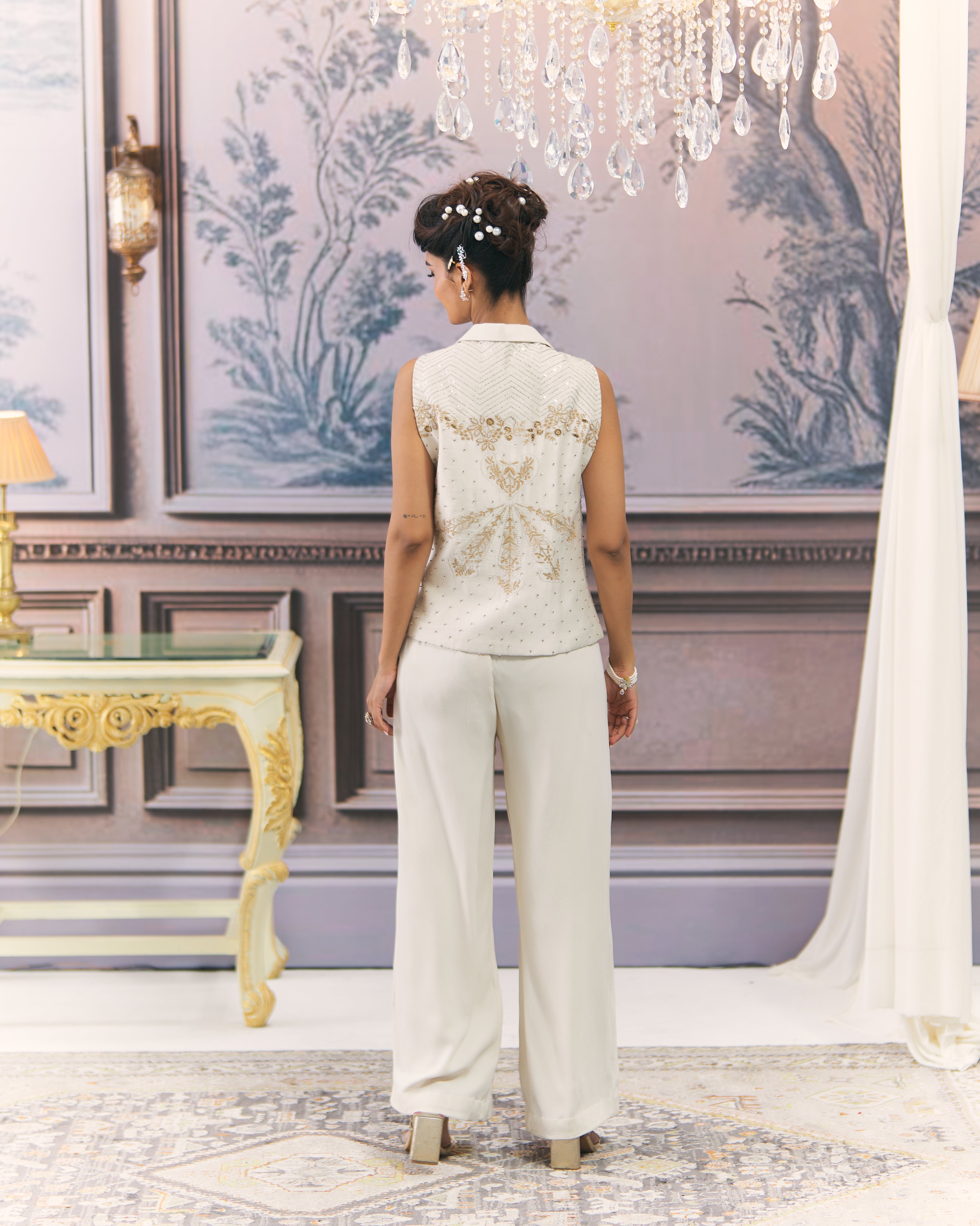 Statement Chikankari Jacket Set