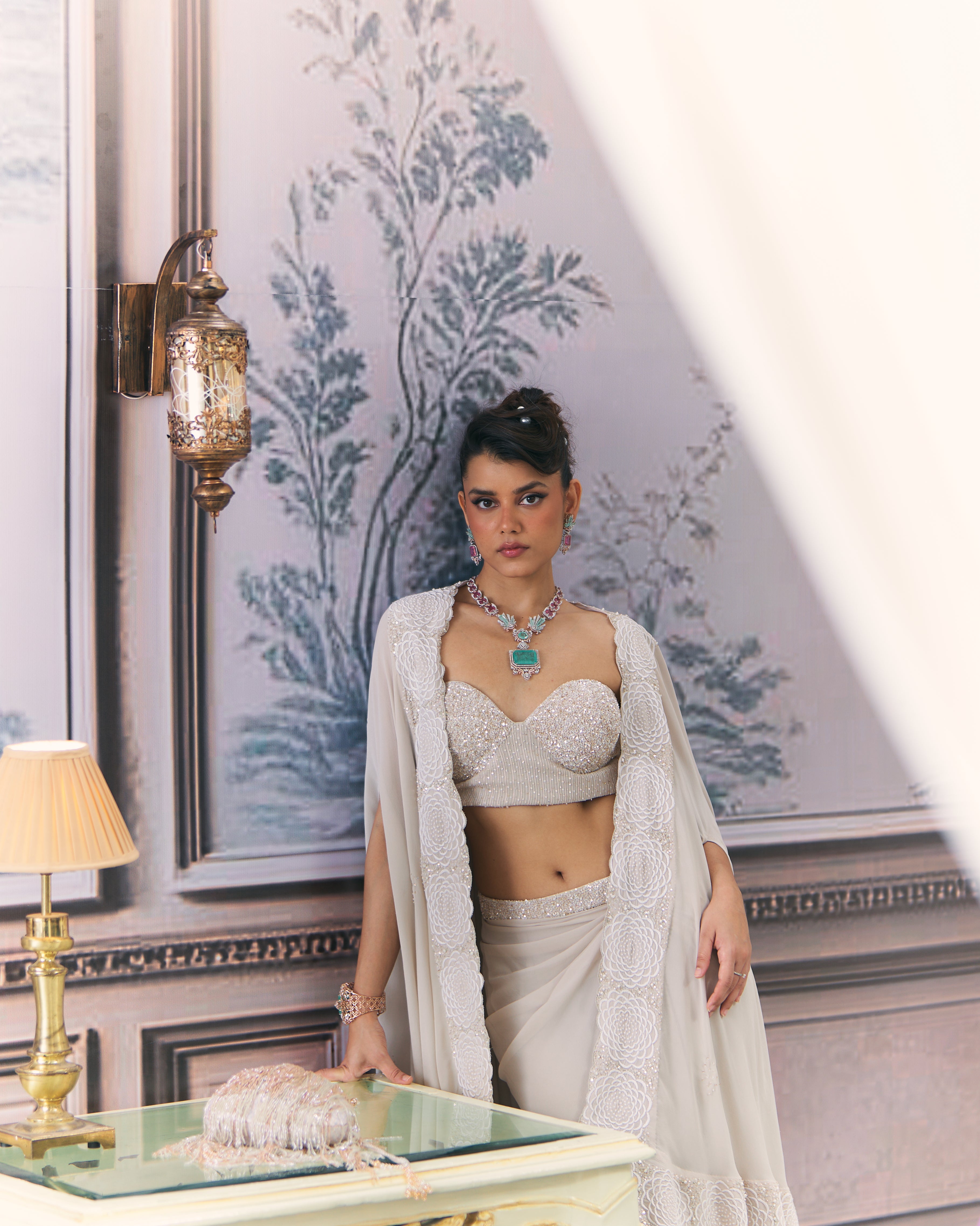 Concept Cape Chikankari Skirt Set