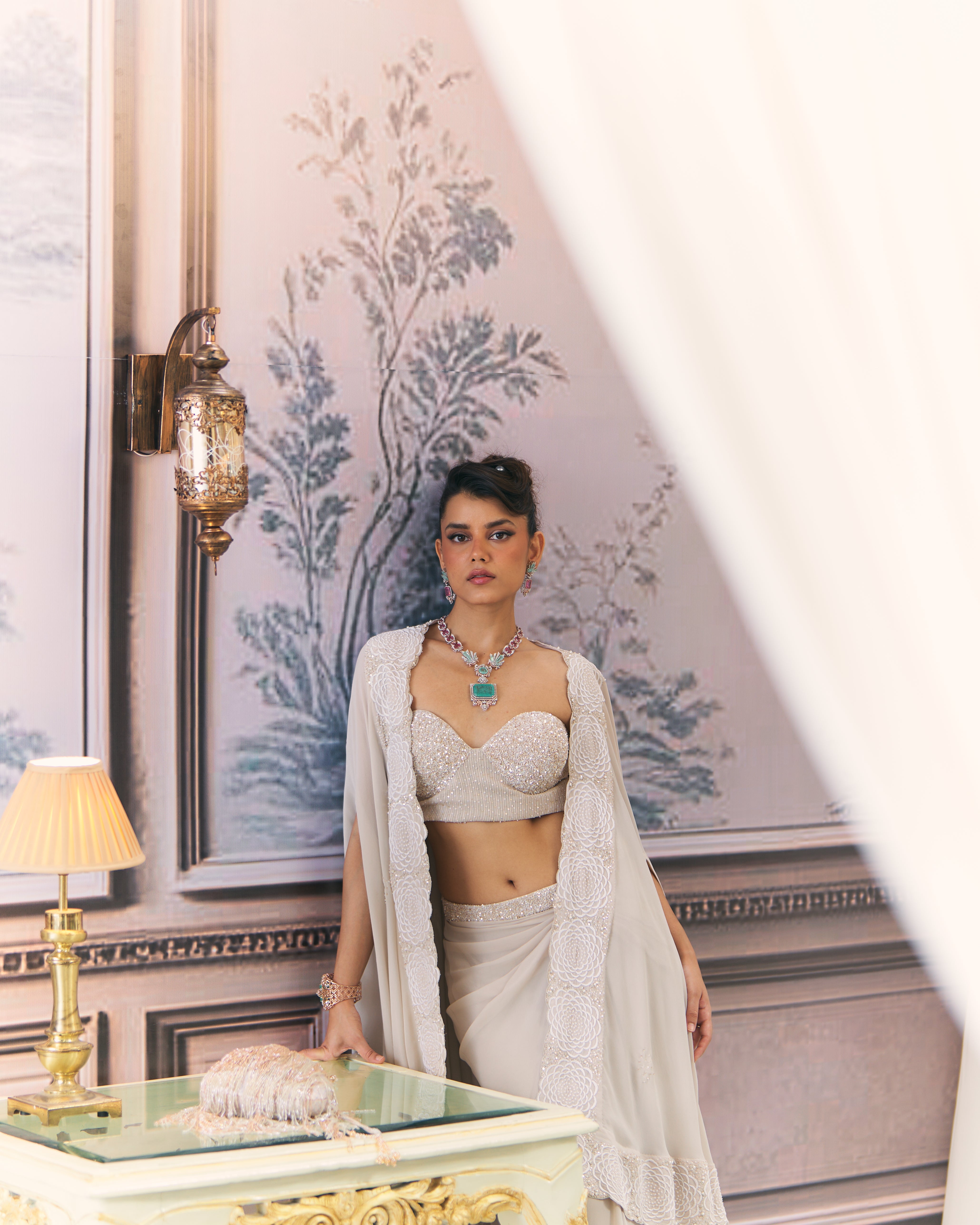 Concept Cape Chikankari Skirt Set