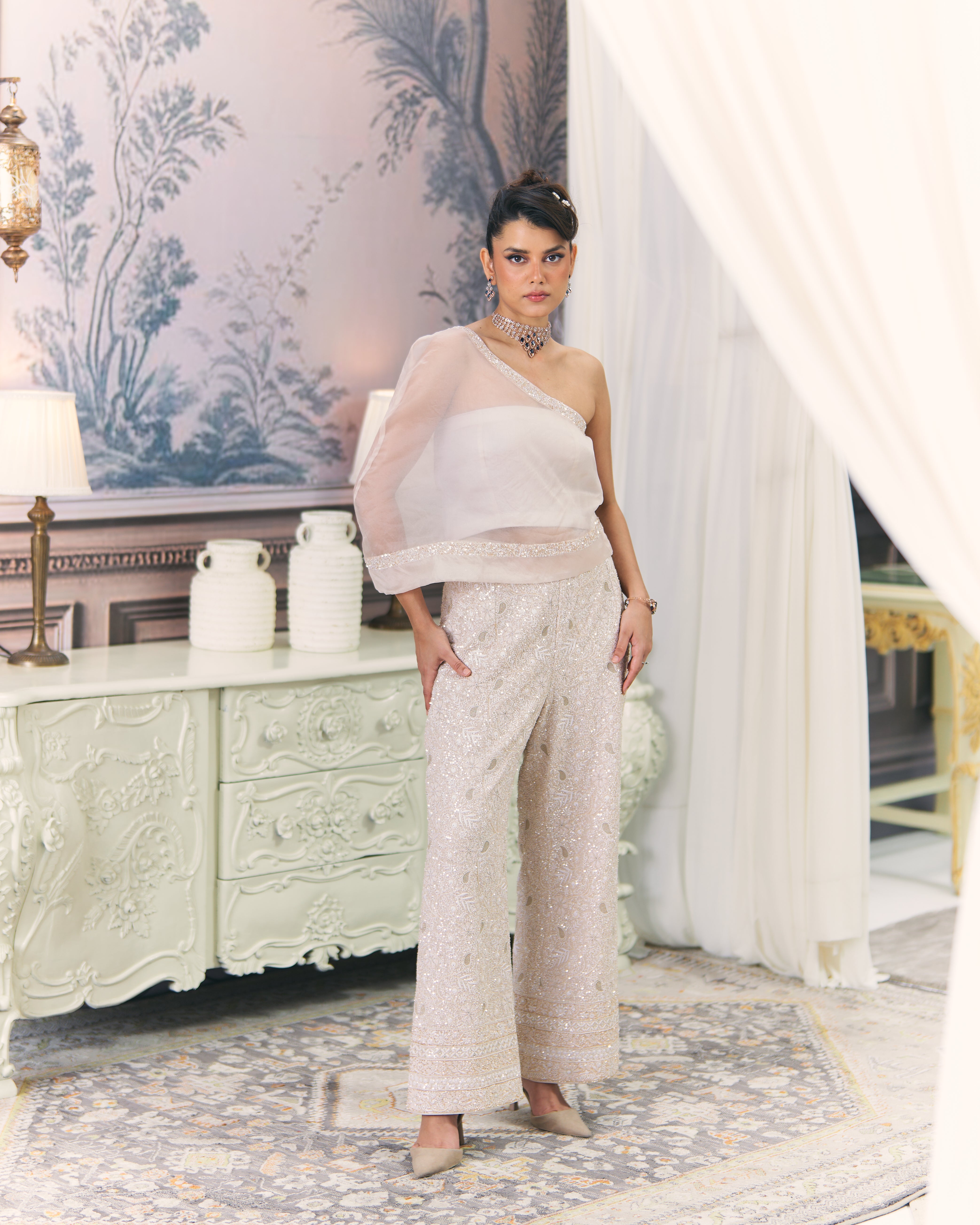 Statement Chikankari Pants Co-ord sets