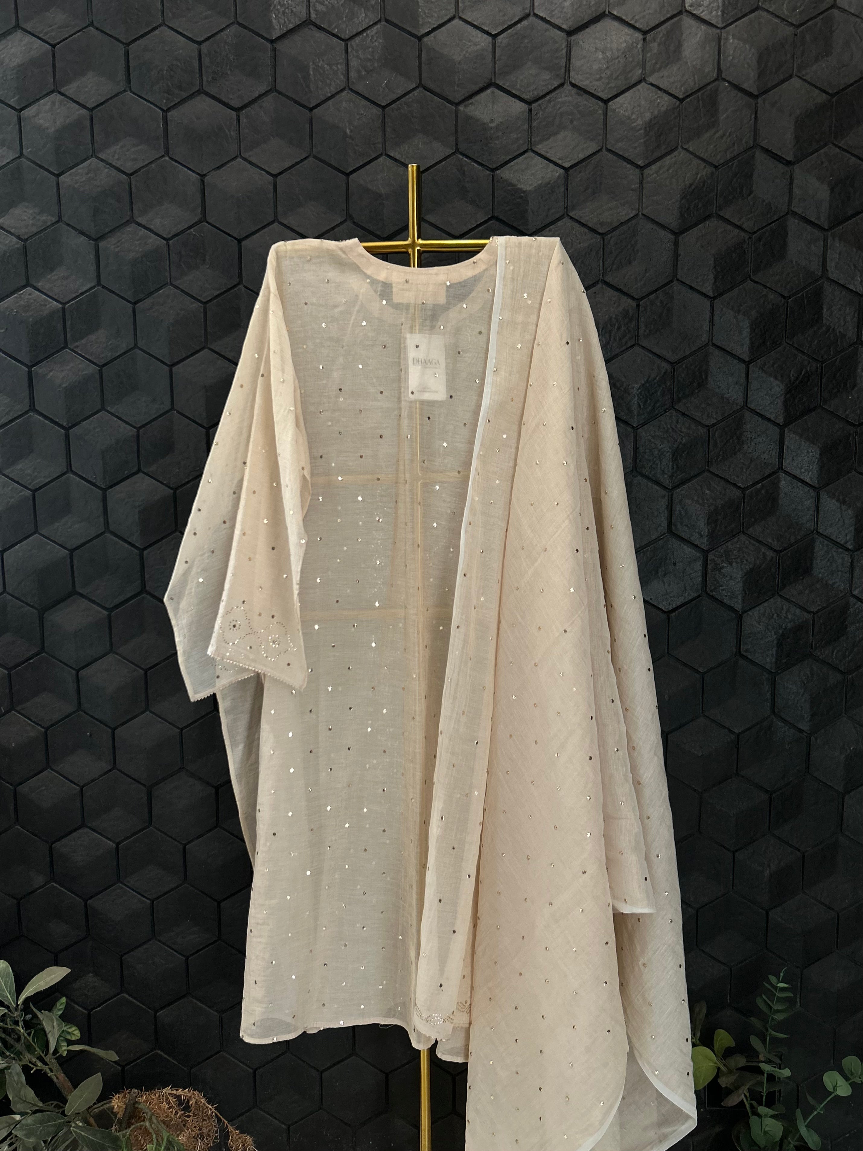 Golden Tissue Mukaish Kurta Set