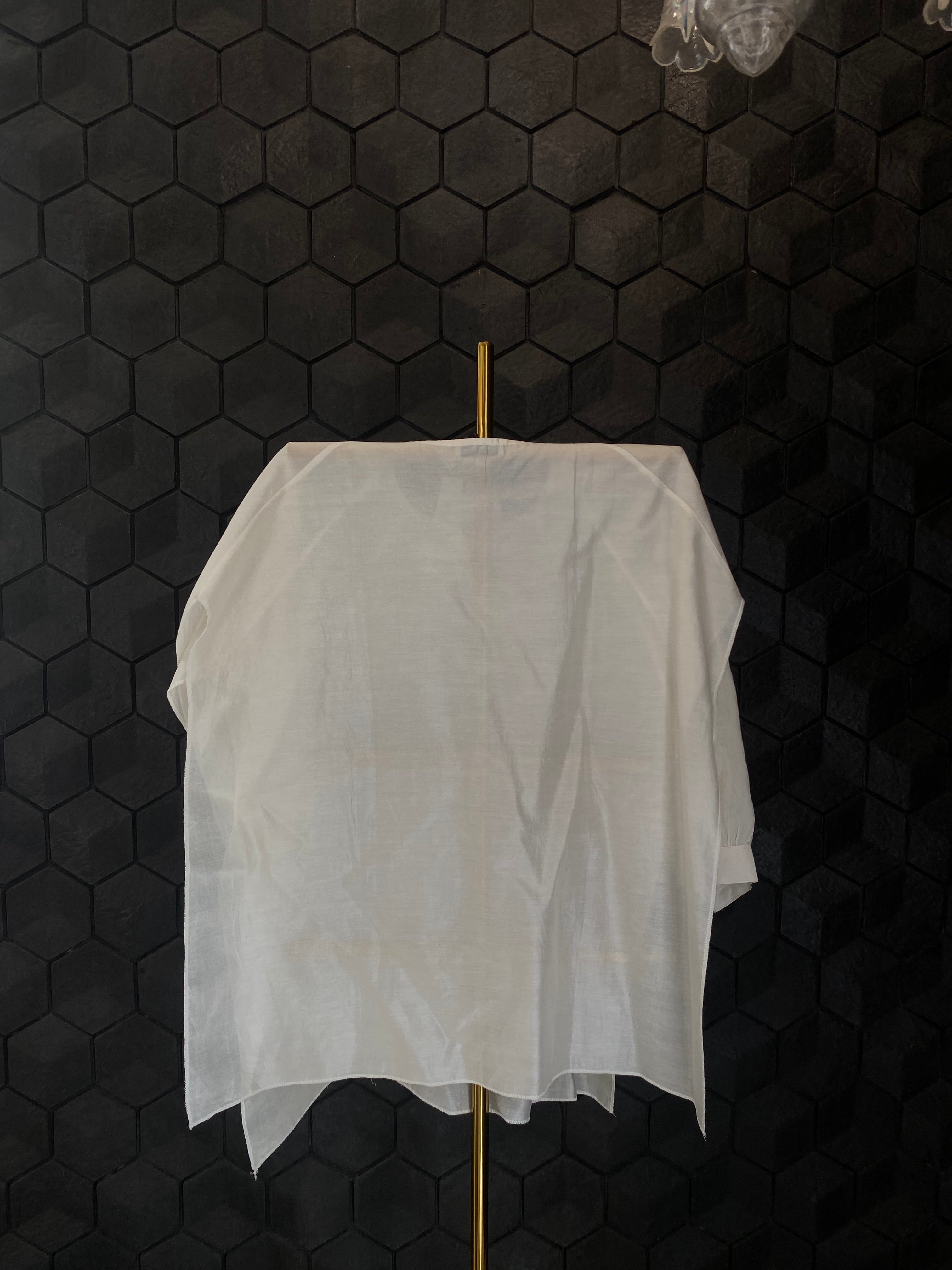 White Chanderi Chikankari Short Shirt
