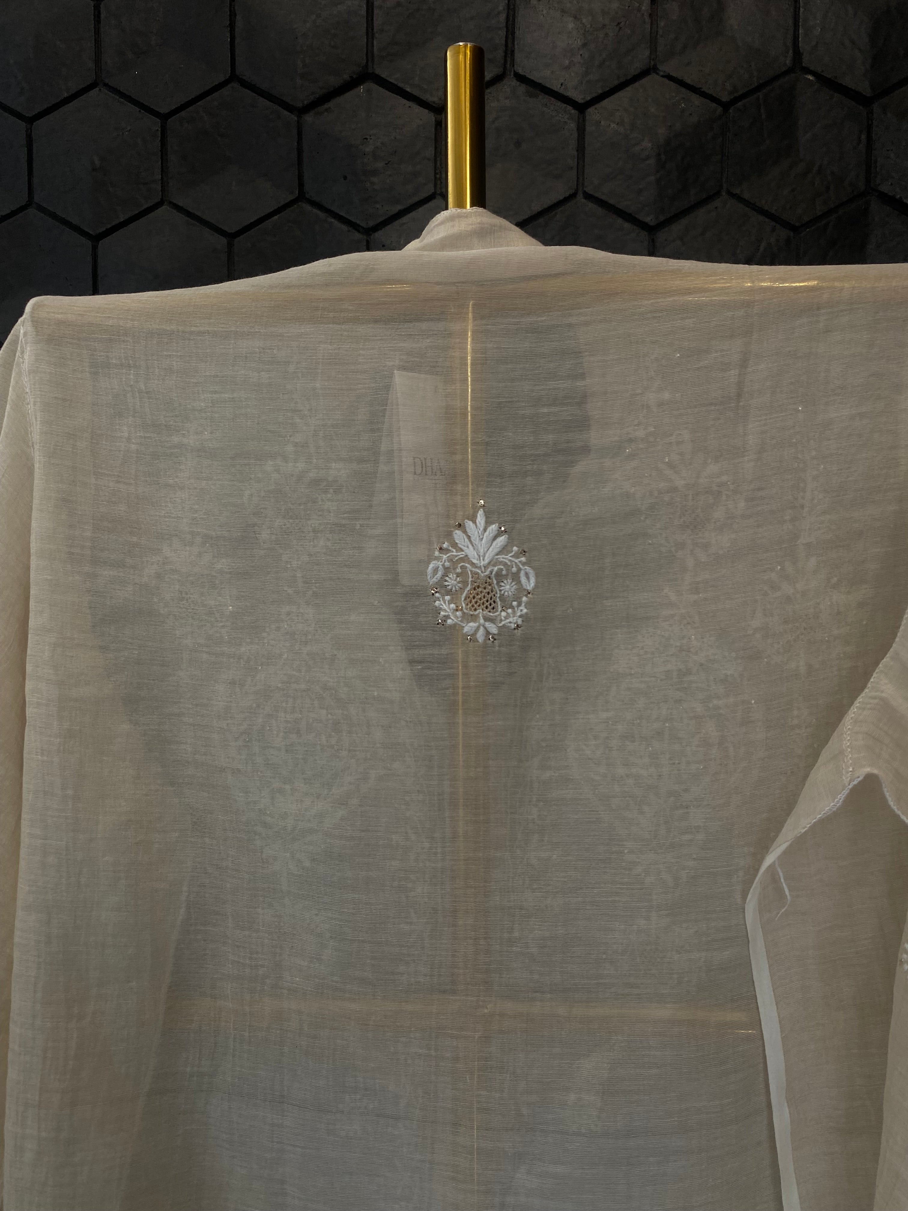 Beige Tissue Chikankari Co-ord sets