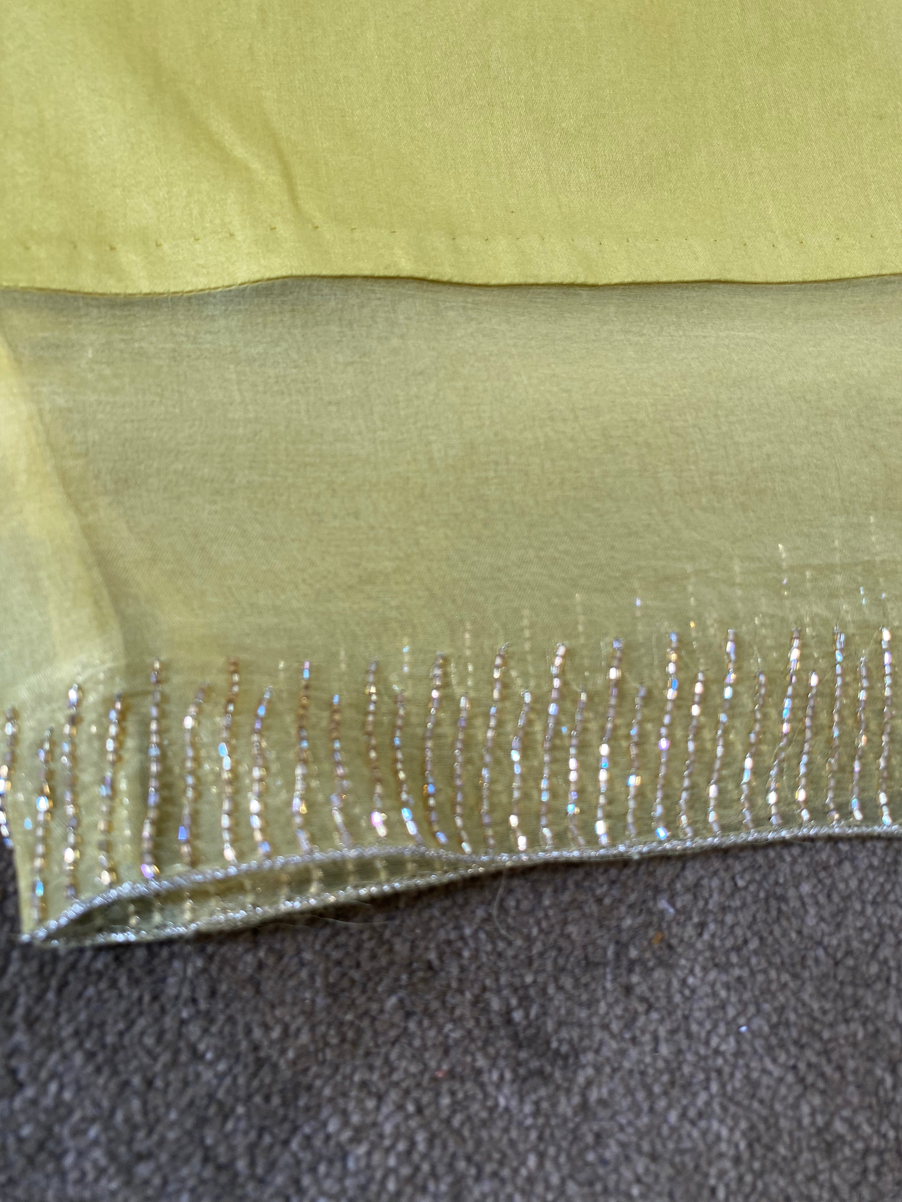 Lime Green Tissue Chikankari Suit Set