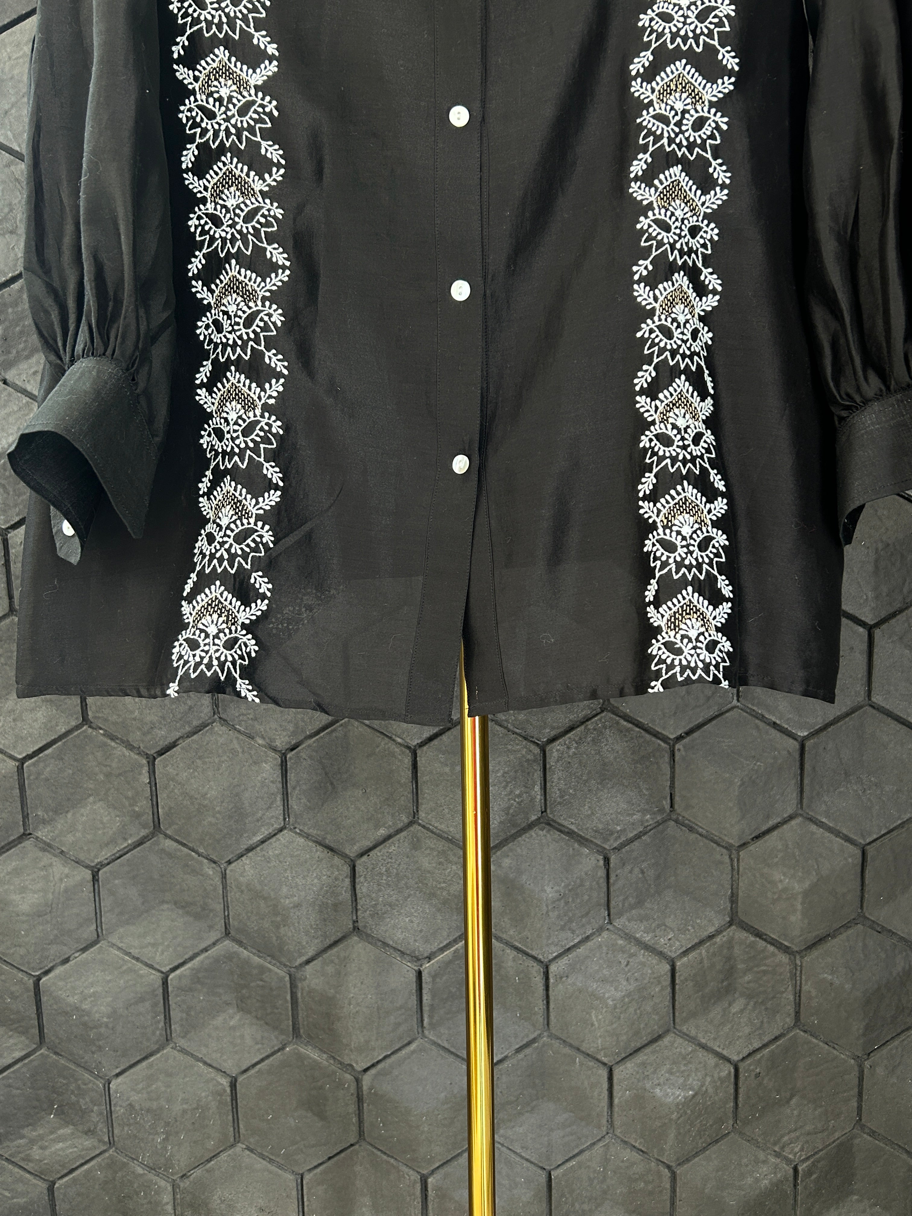 Black Chanderi Chikankari Co-ord sets