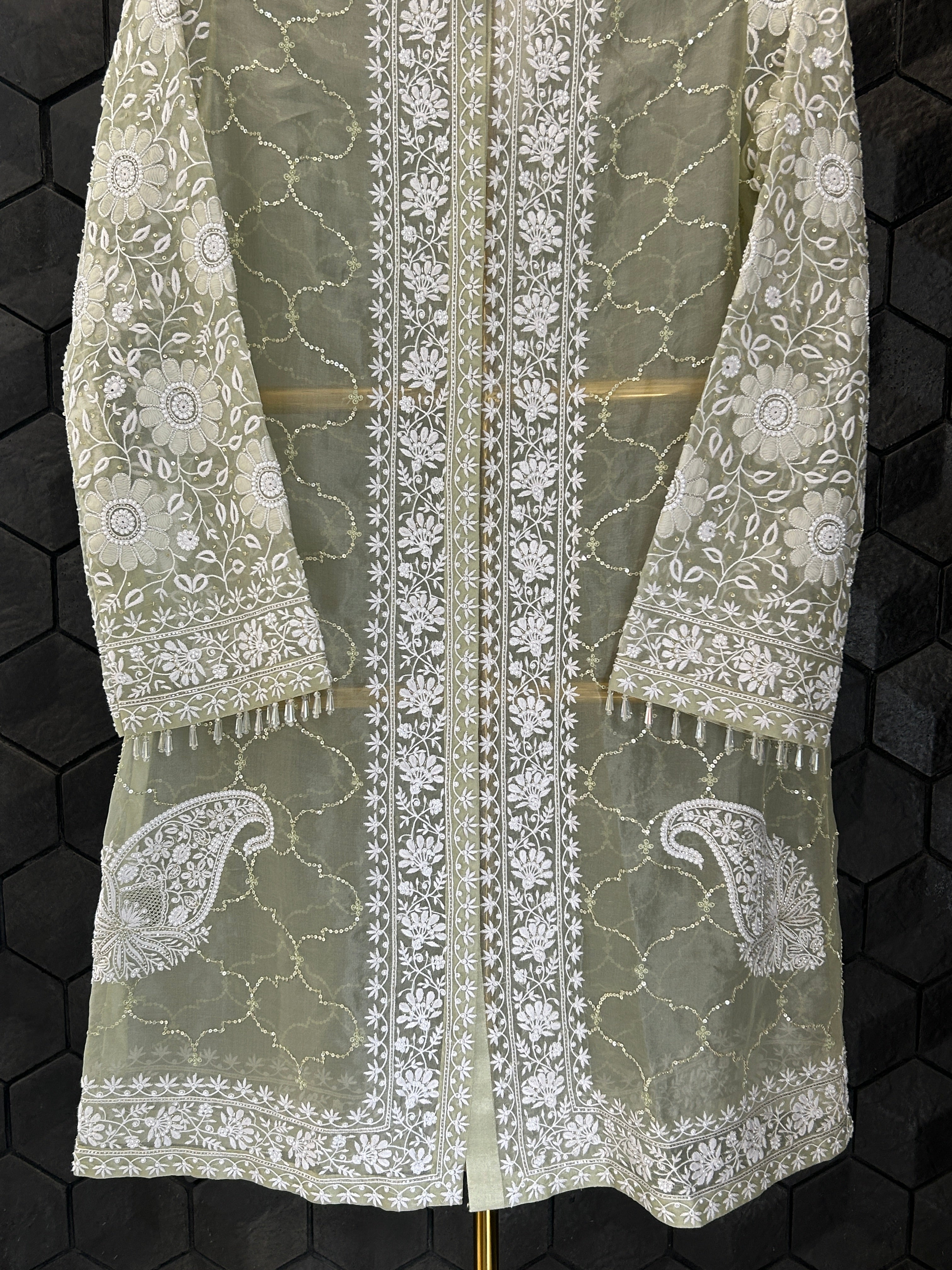 Green Organza Chikankari Co-ord sets
