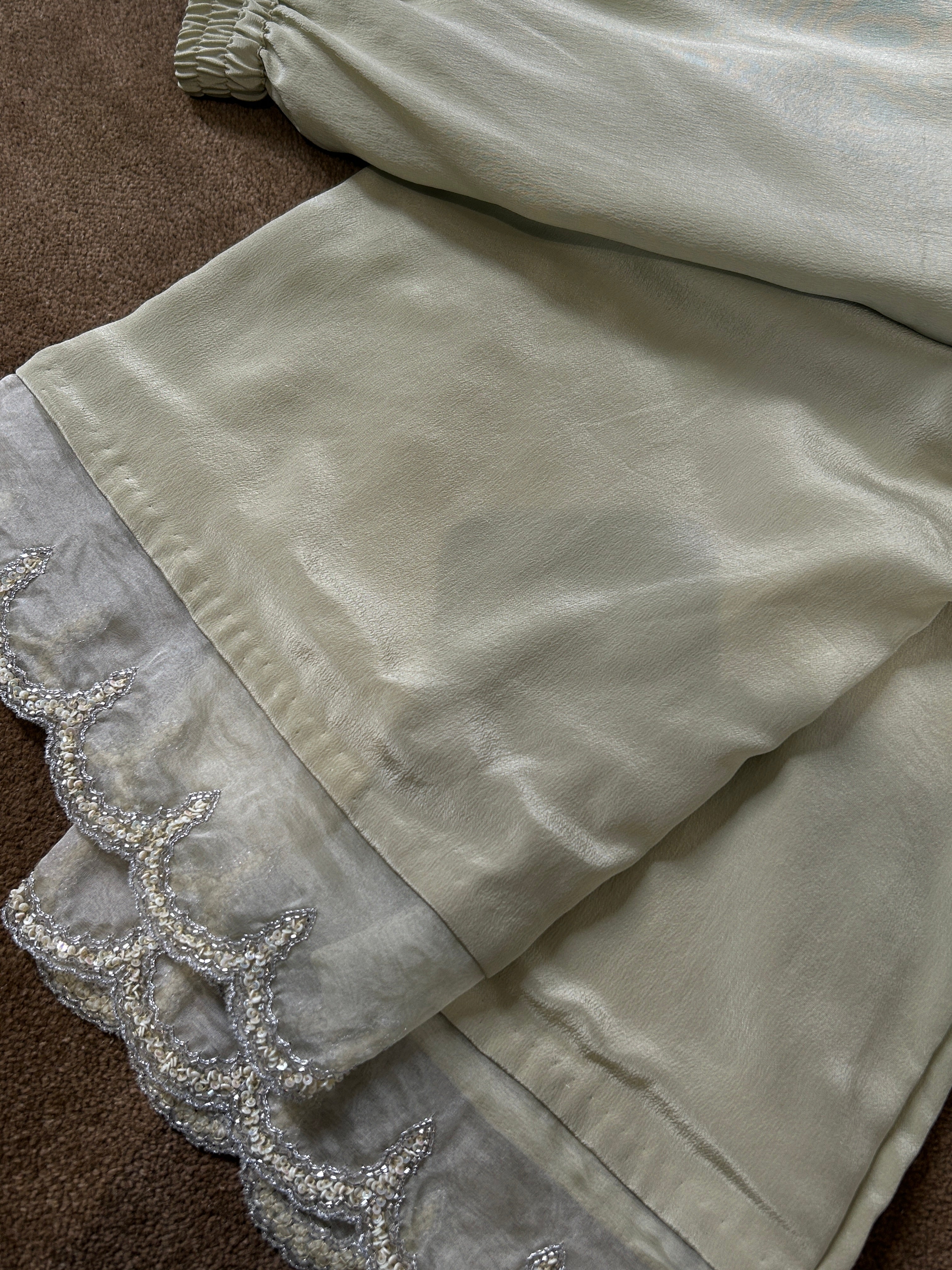 Green Organza Chikankari Co-ord sets
