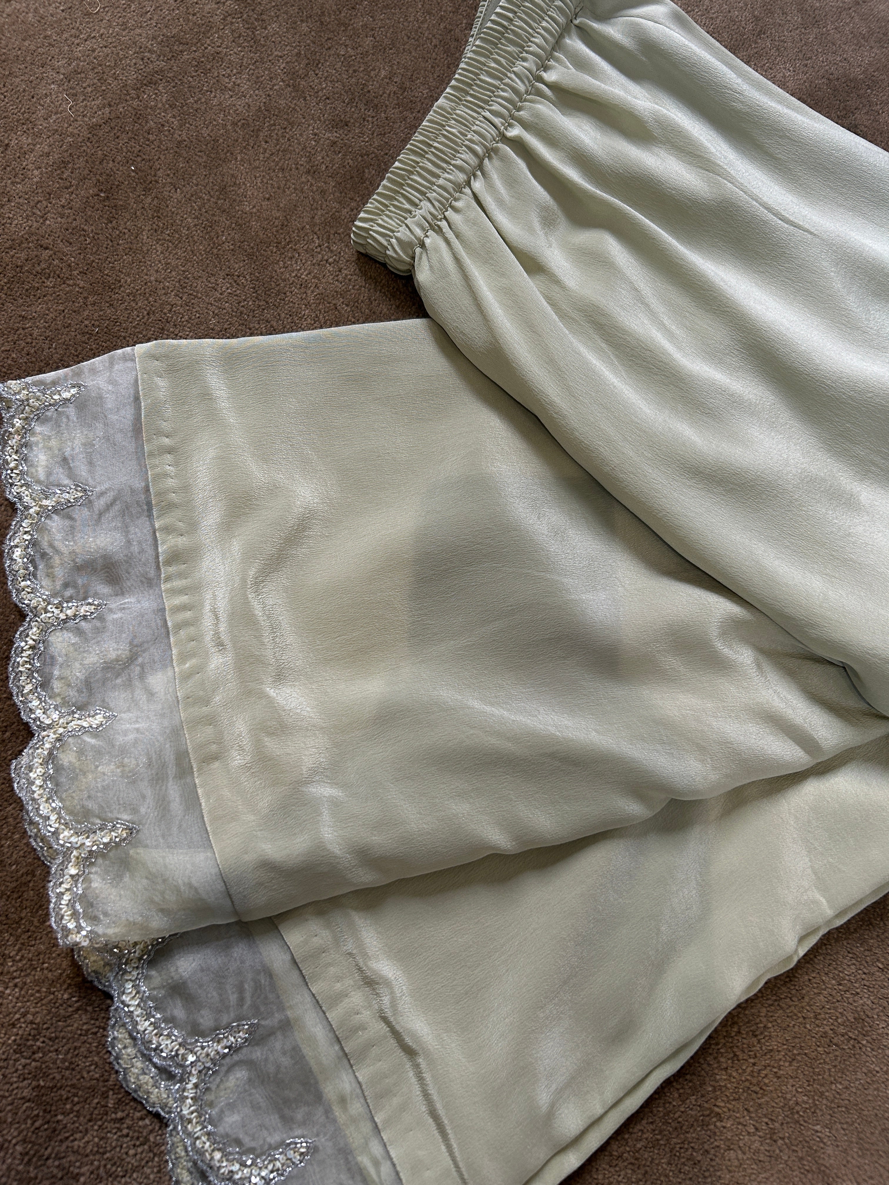 Green Organza Chikankari Co-ord sets