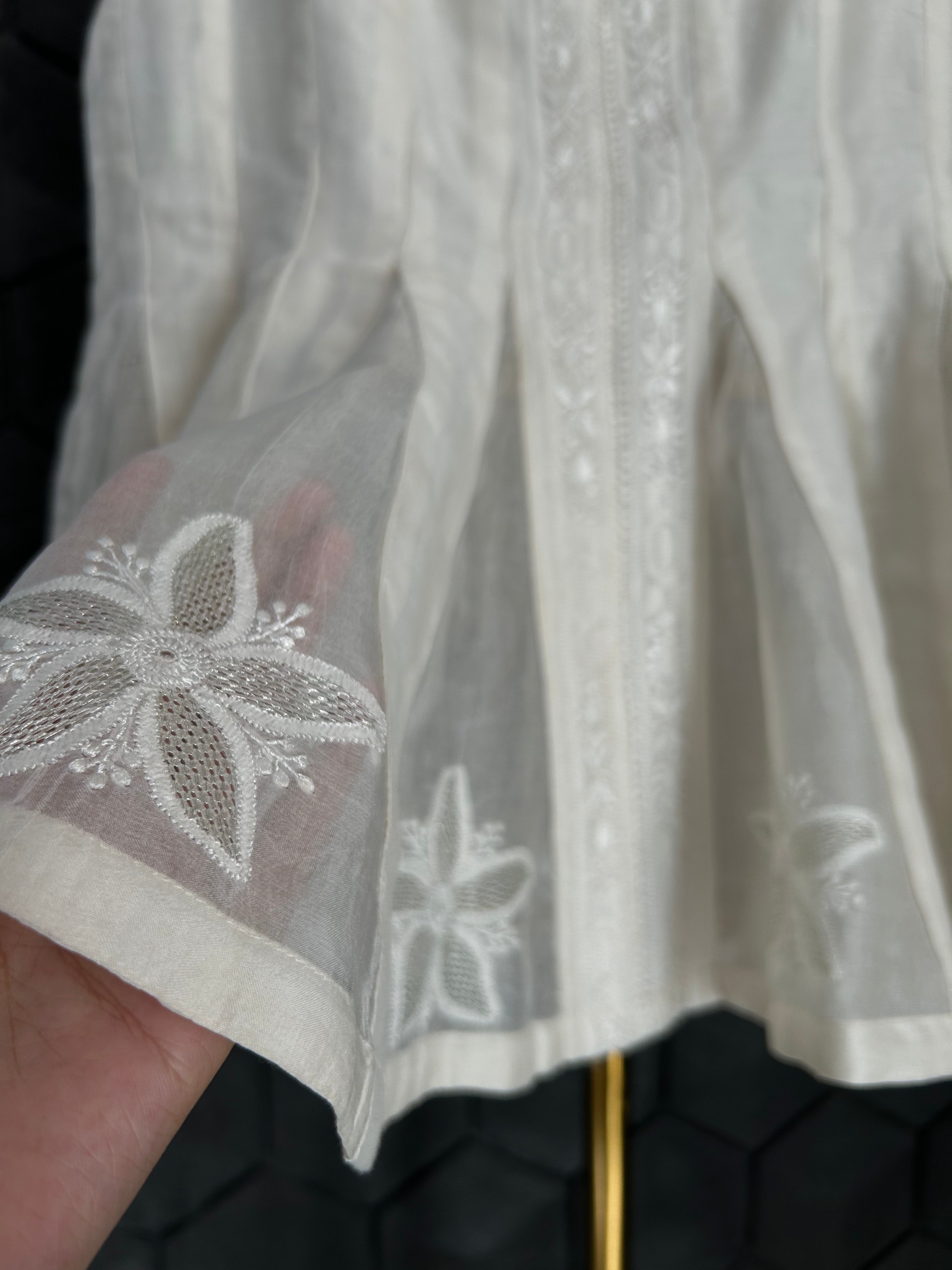 Premium White Chikankari Peplum Top