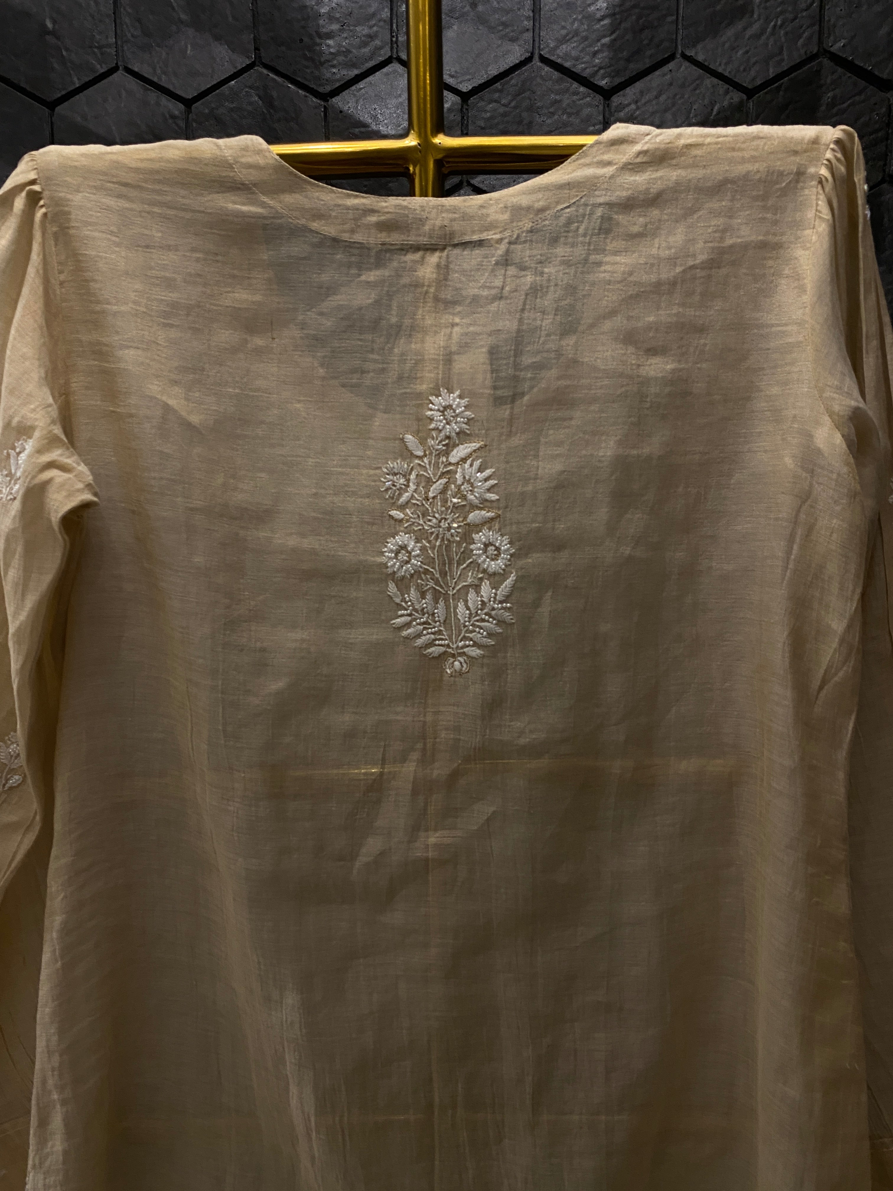 Golden Tissue Chikankari Co-ord sets
