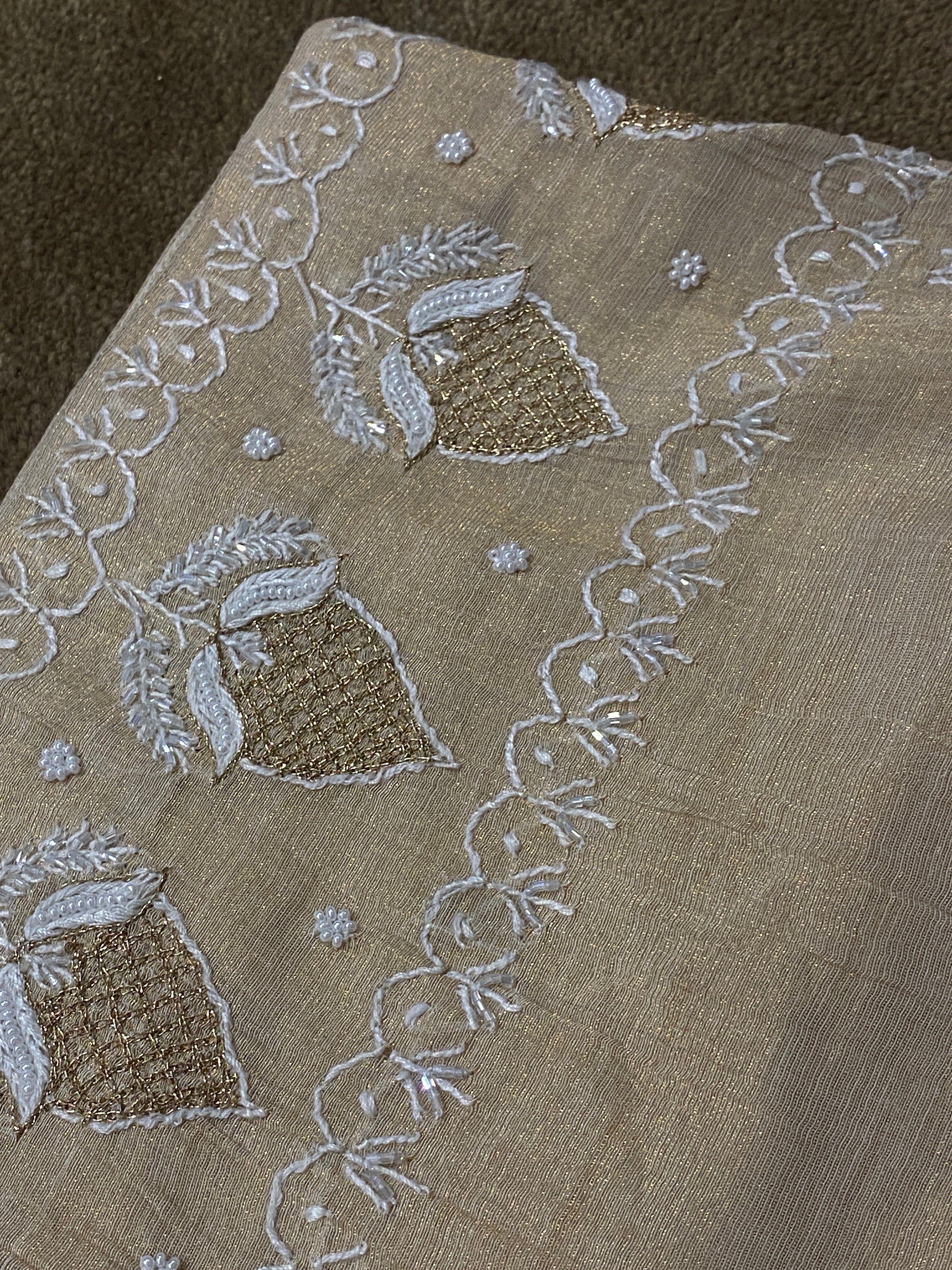 Golden Tissue Chikankari Co-ord sets