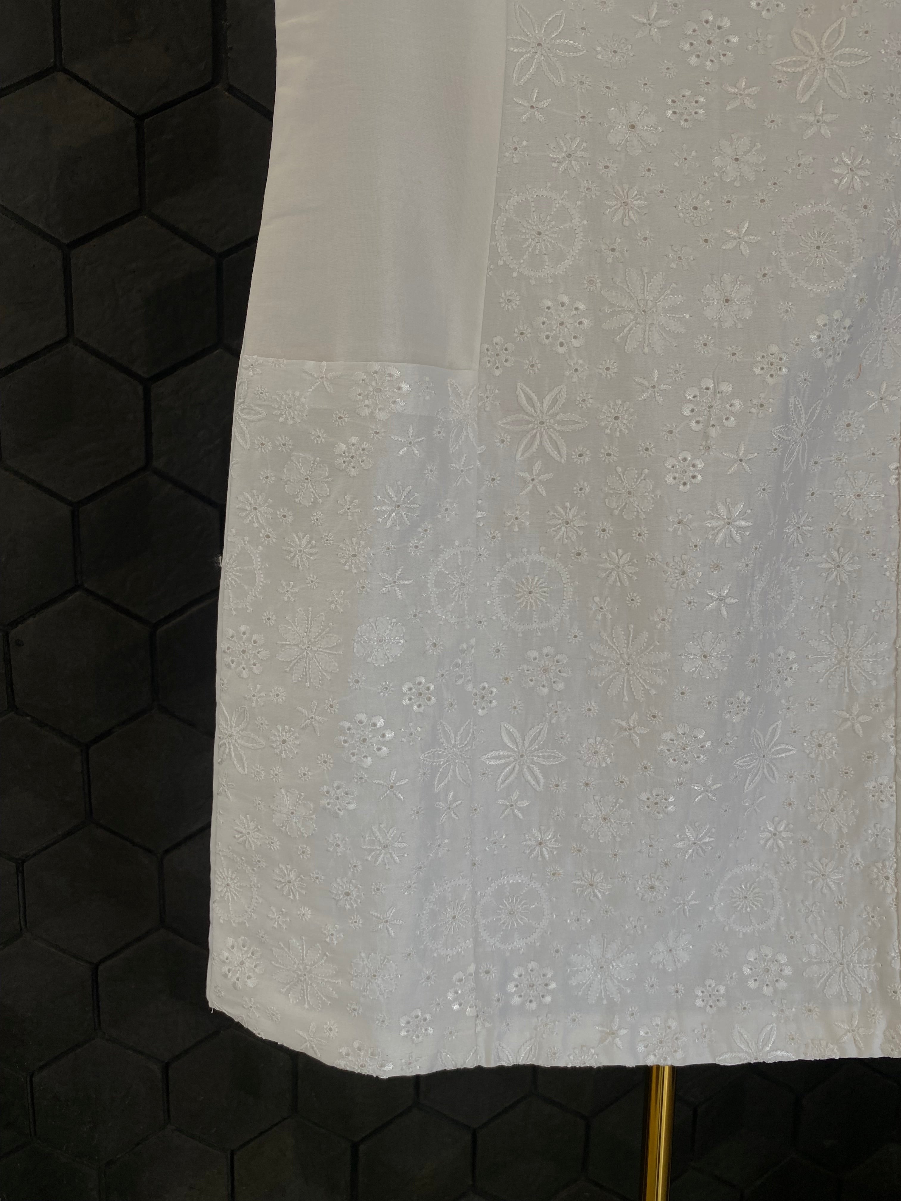 Ivory Chanderi Sleeveless Dress