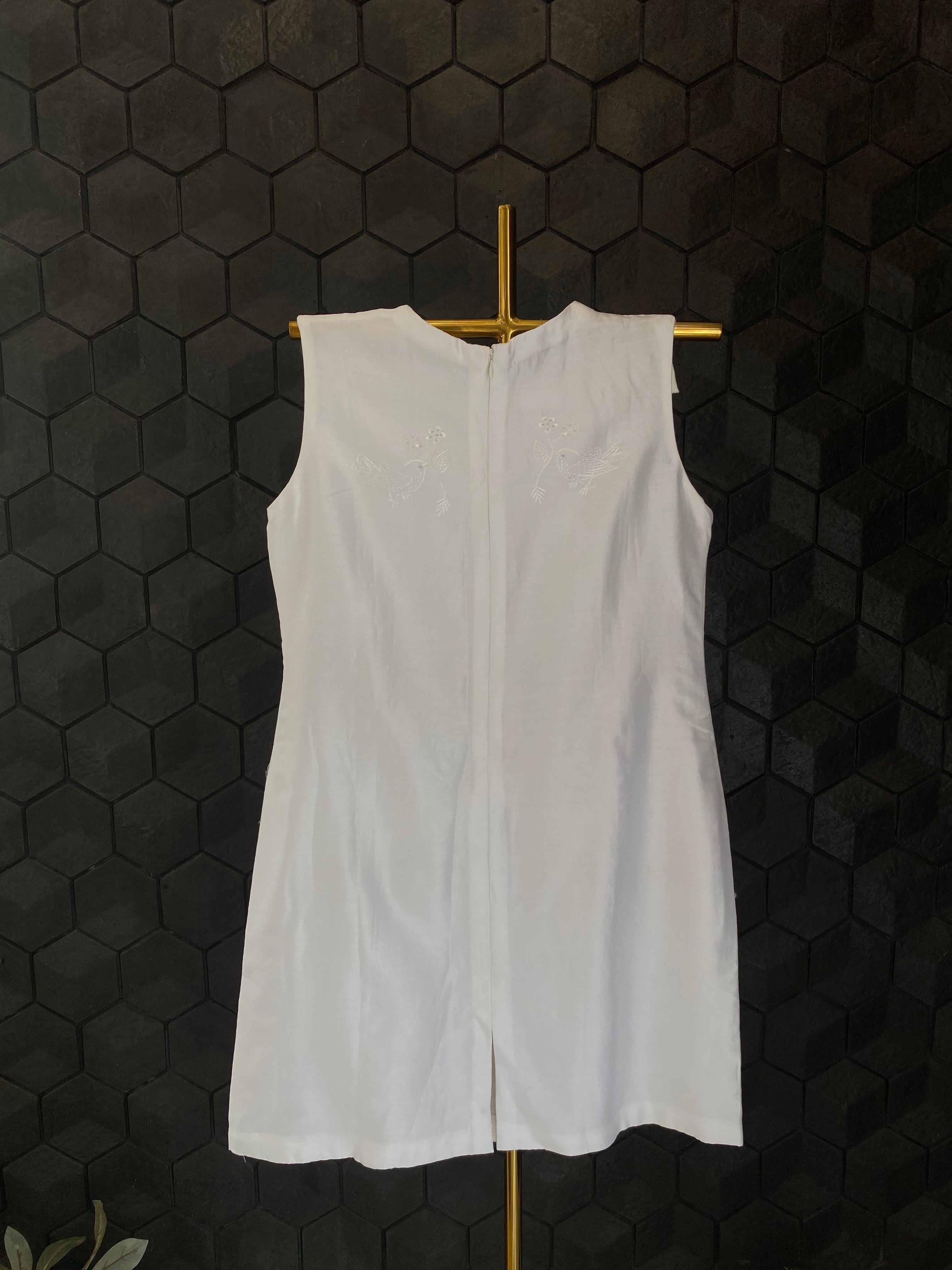 Ivory Chanderi Sleeveless Dress