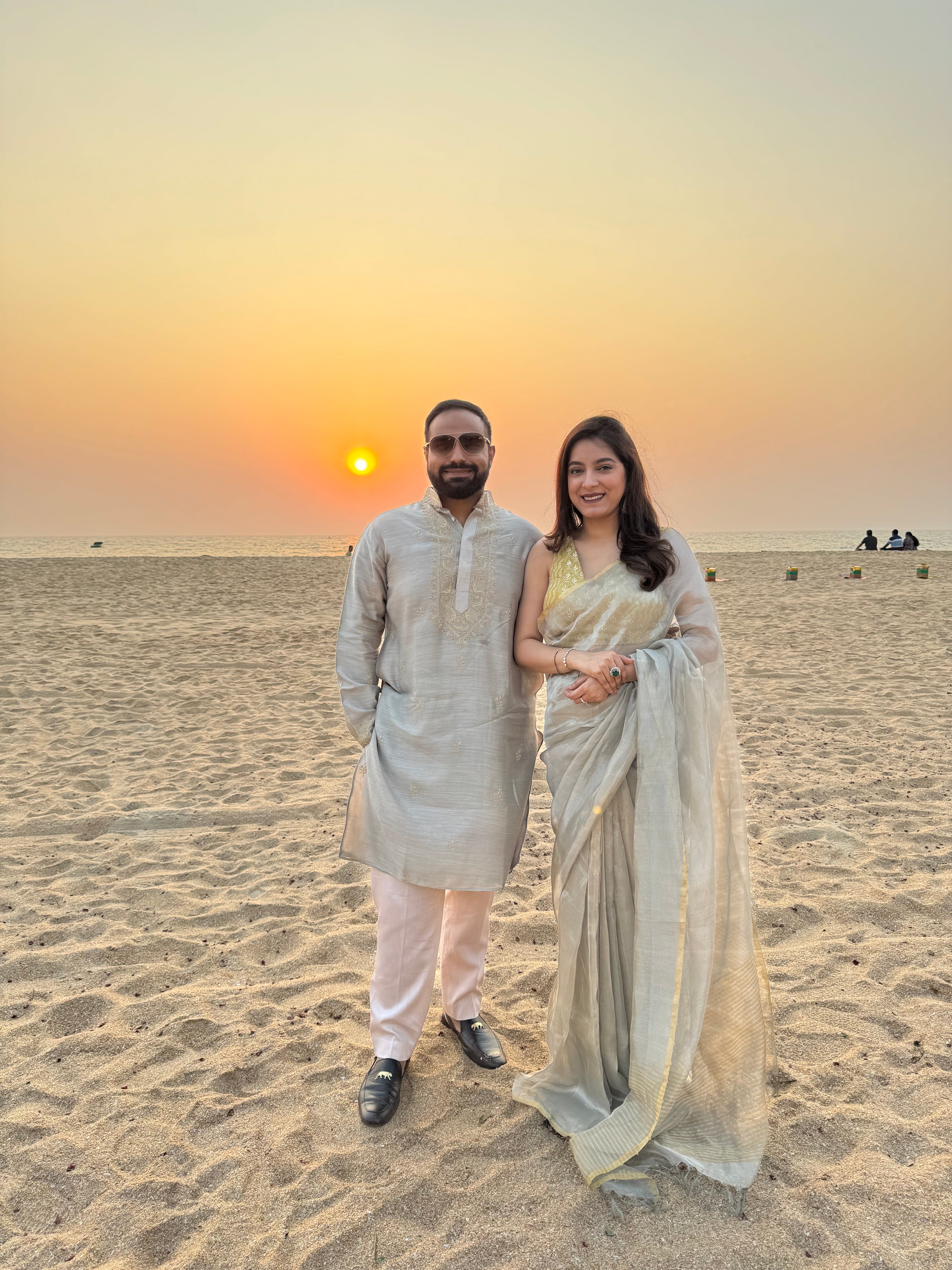 Tissue Saree with designer chikankari blouse