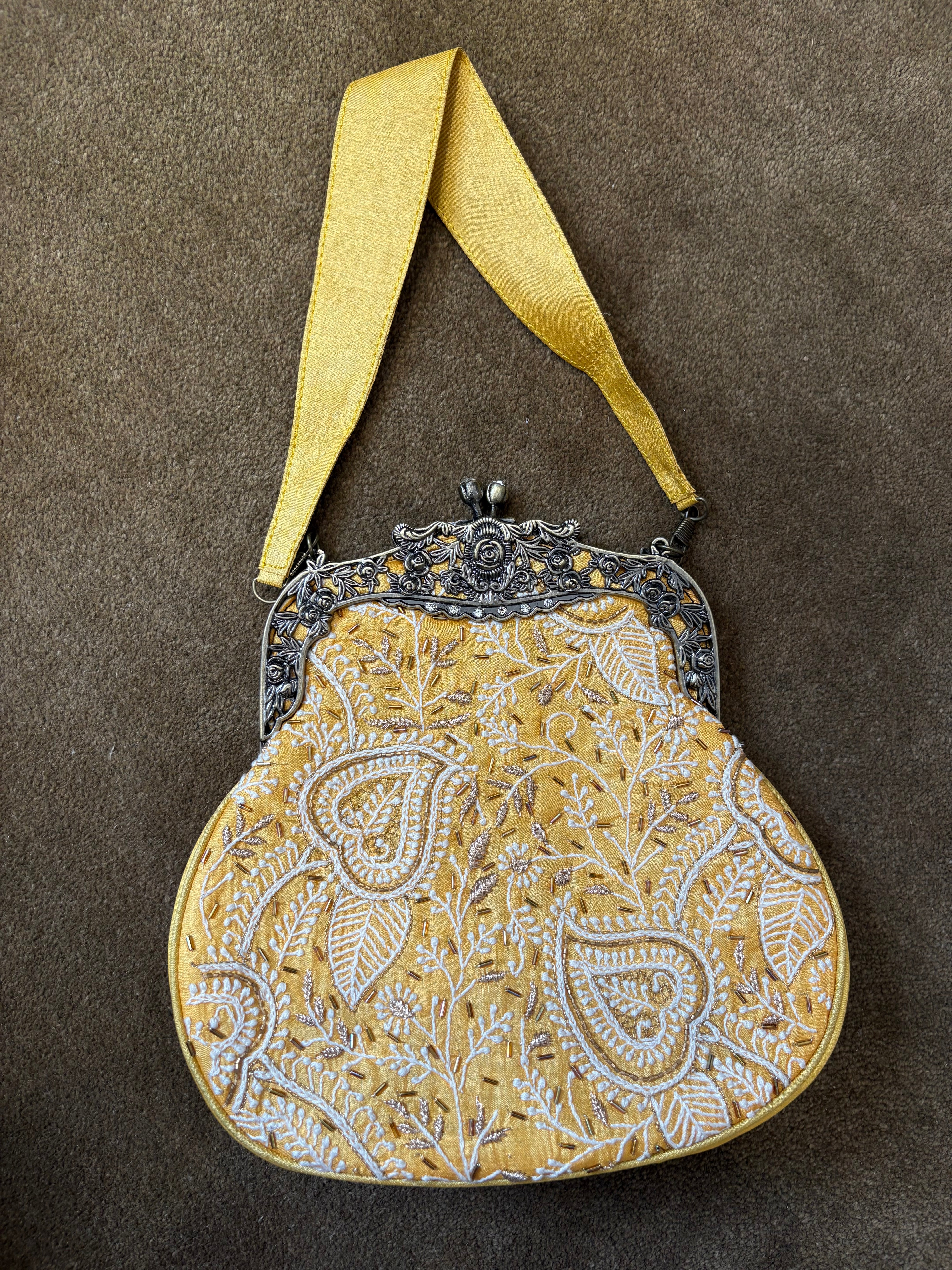 Yellow Chikankari Potli