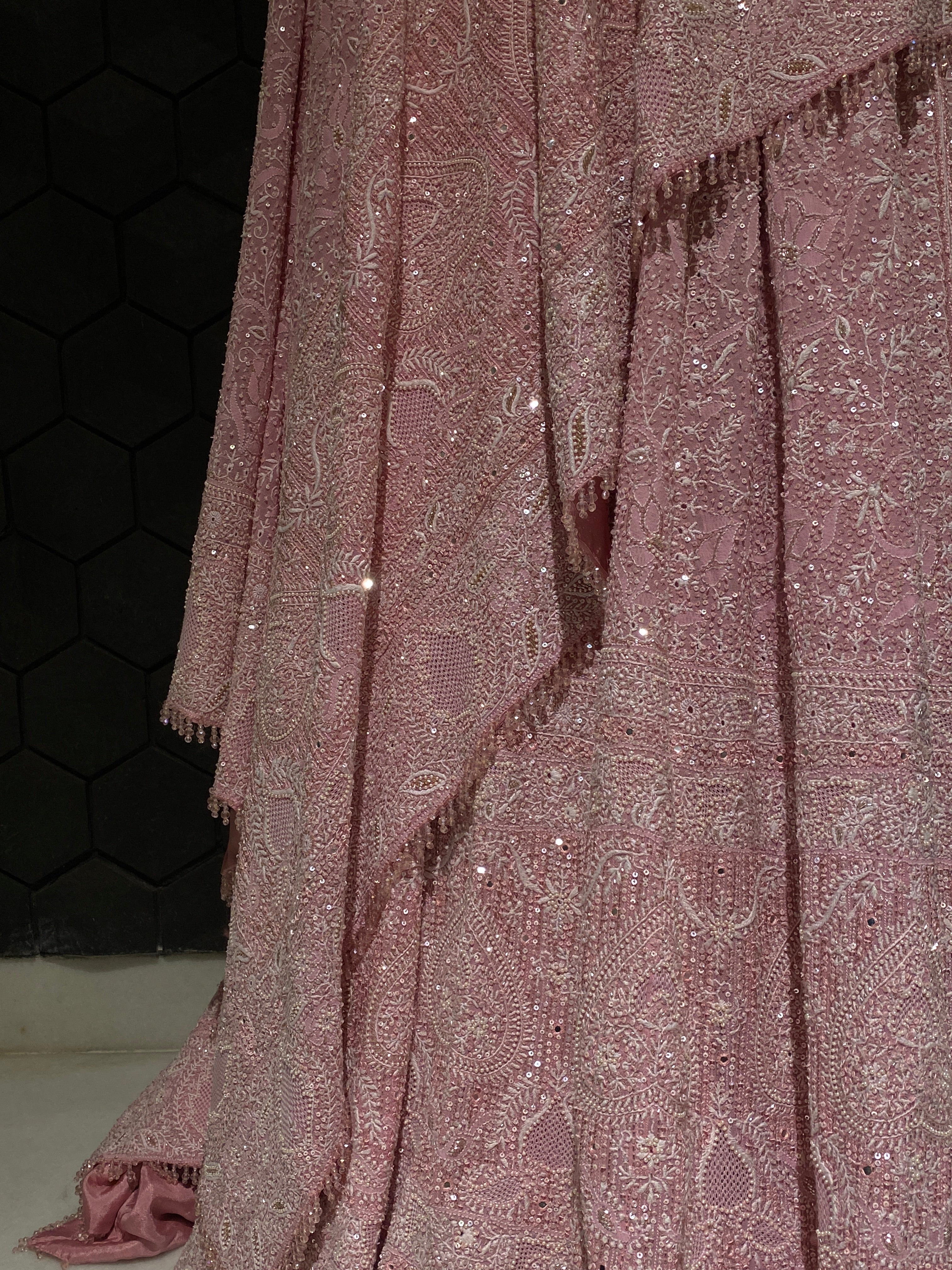 Georgette Do-taar Chikankari Premium Lehenga with embellishment