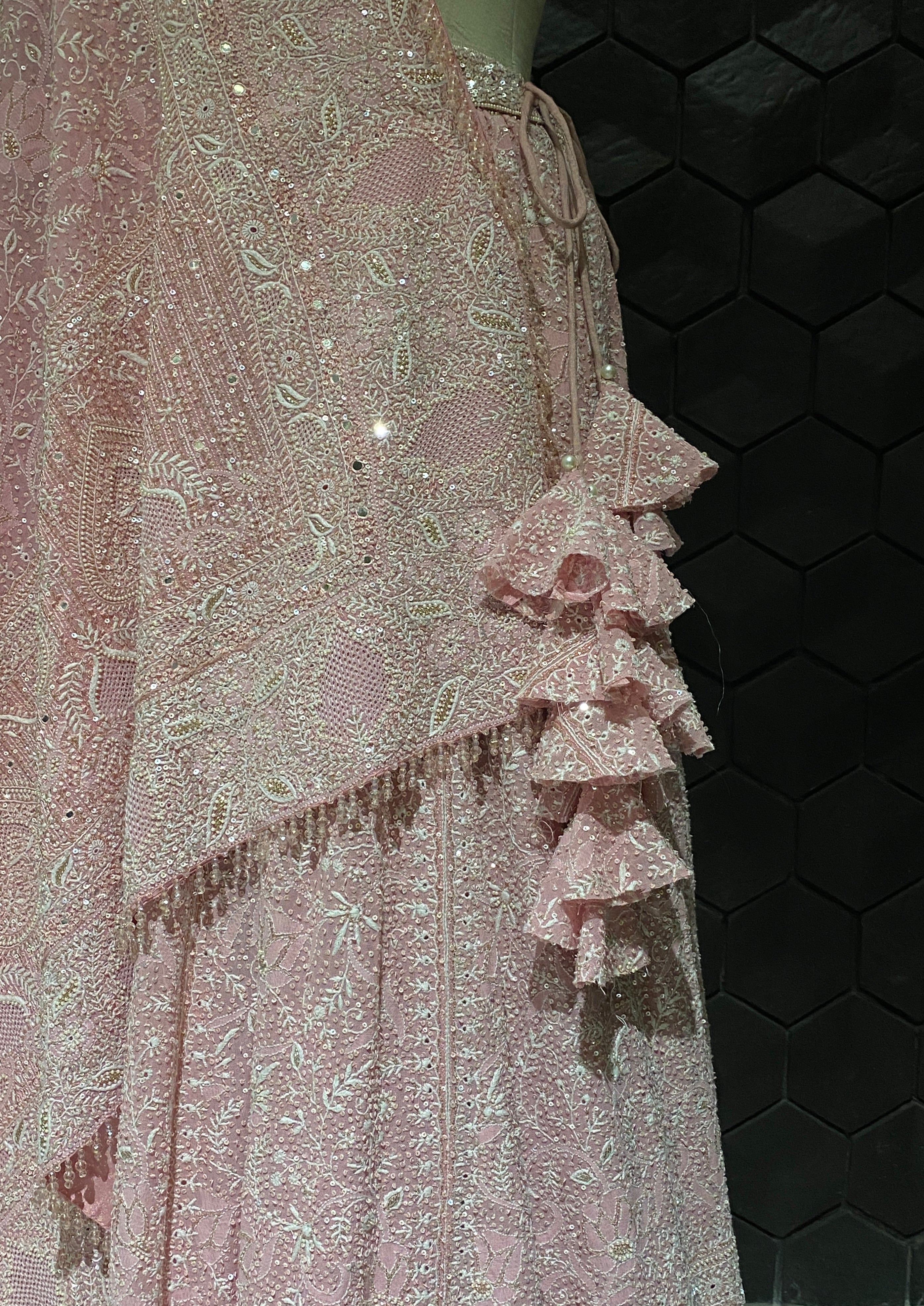 Georgette Do-taar Chikankari Premium Lehenga with embellishment