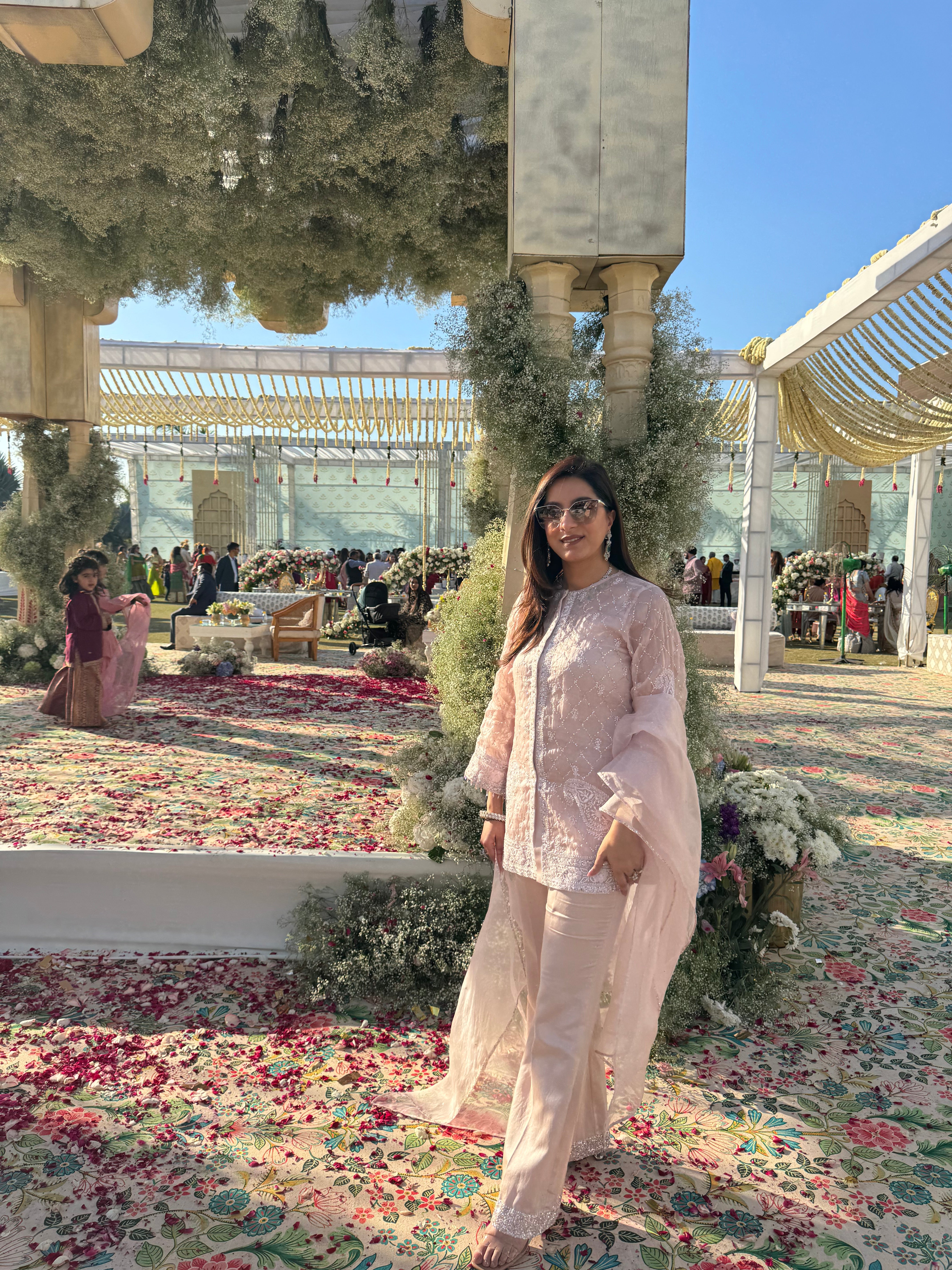 Savnit in Premium Pink Pakistani Organza Co-ord sets