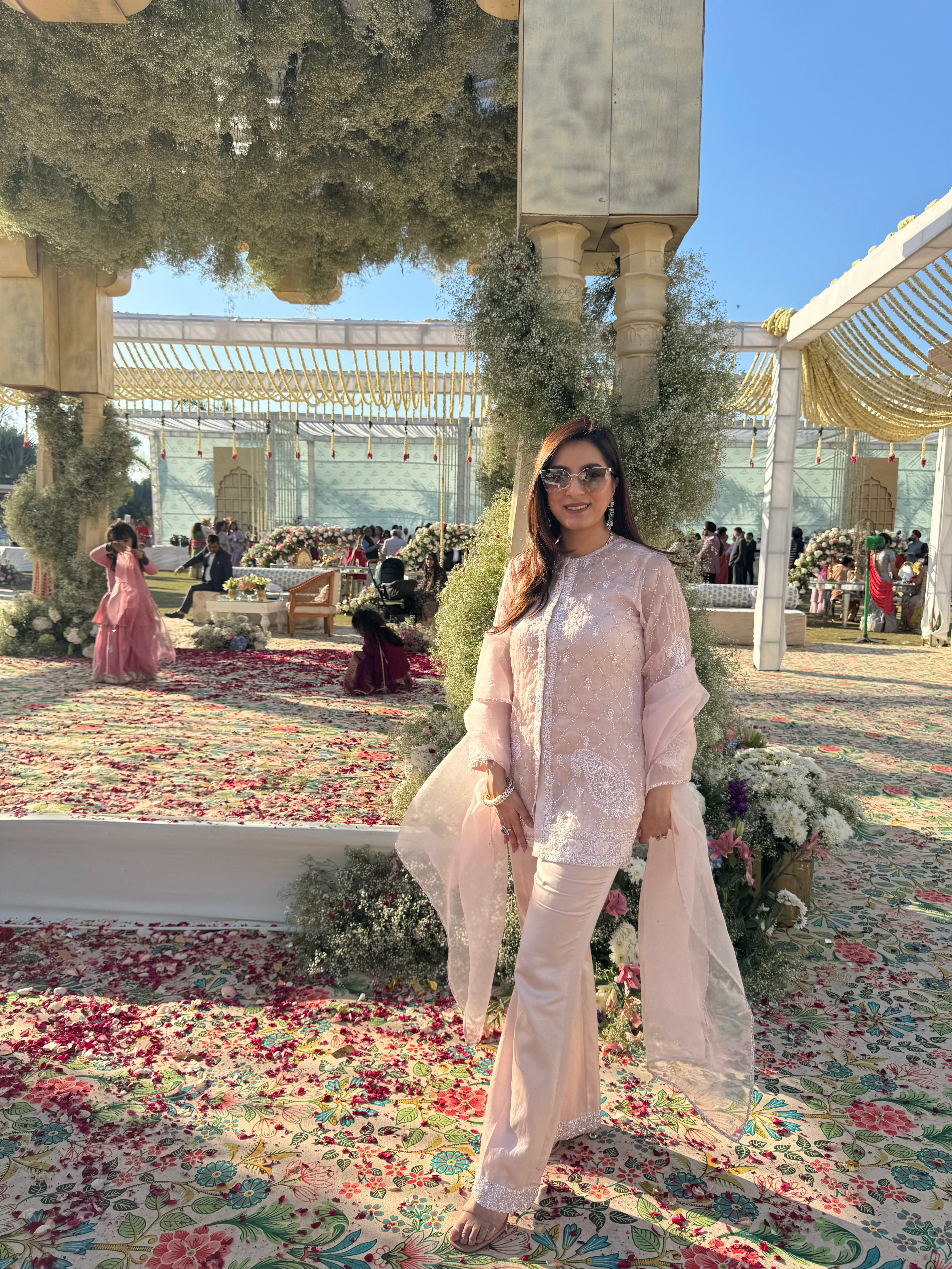 Savnit in Premium Pink Pakistani Organza Co-ord sets