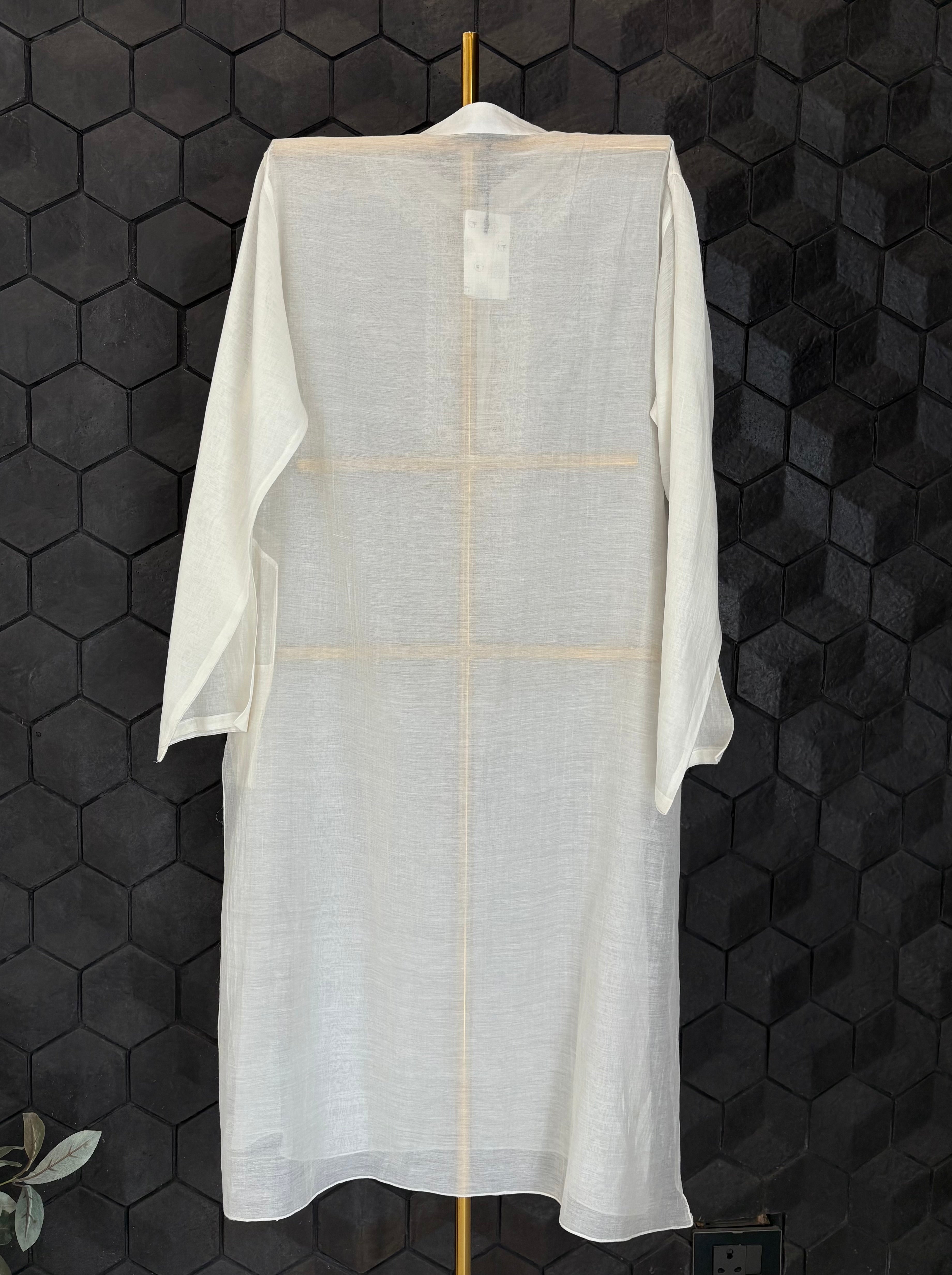 White Collar Chikankari Shirt