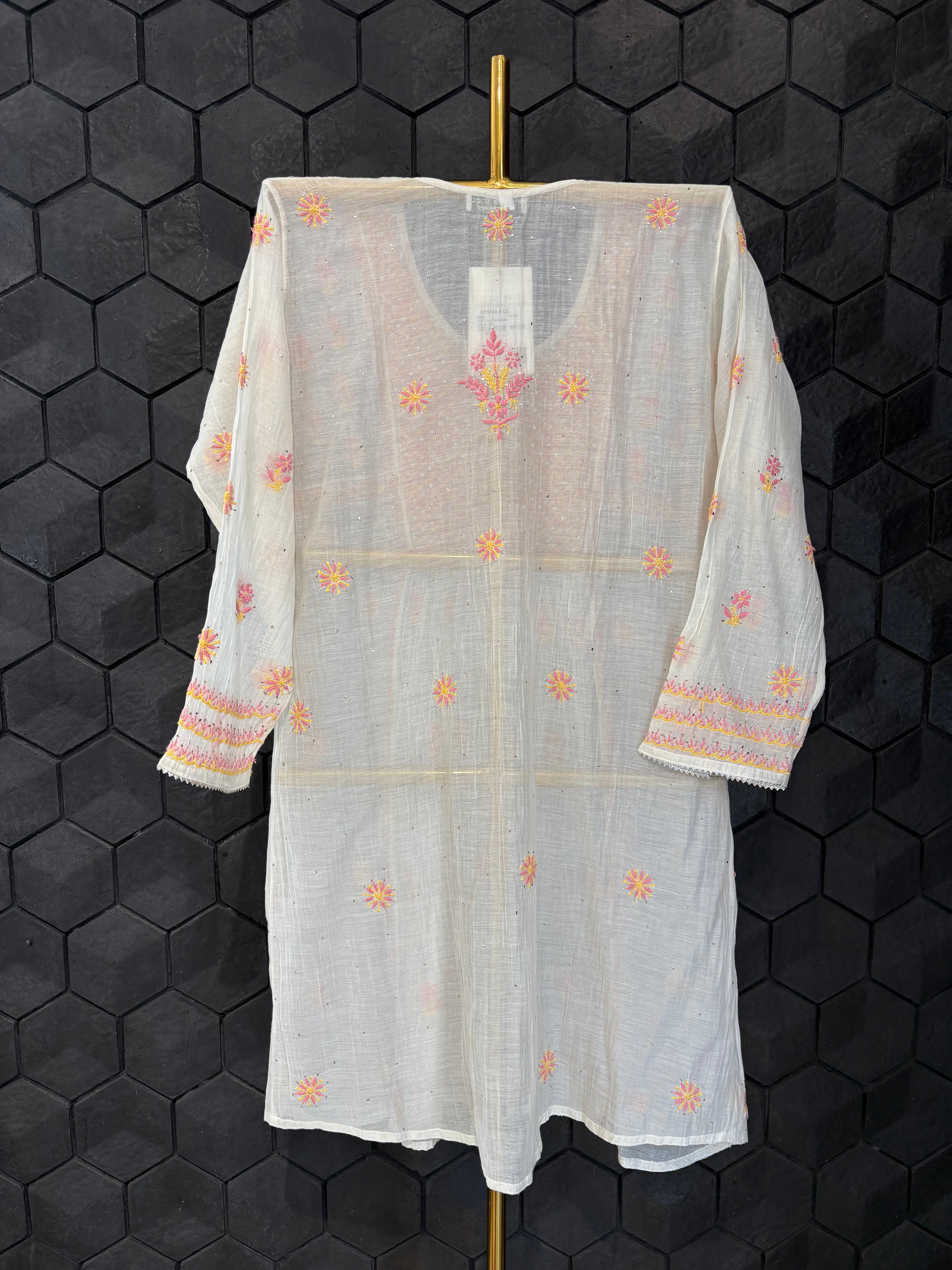 Multi Thread Mul Chanderi Chikankari Garara Set