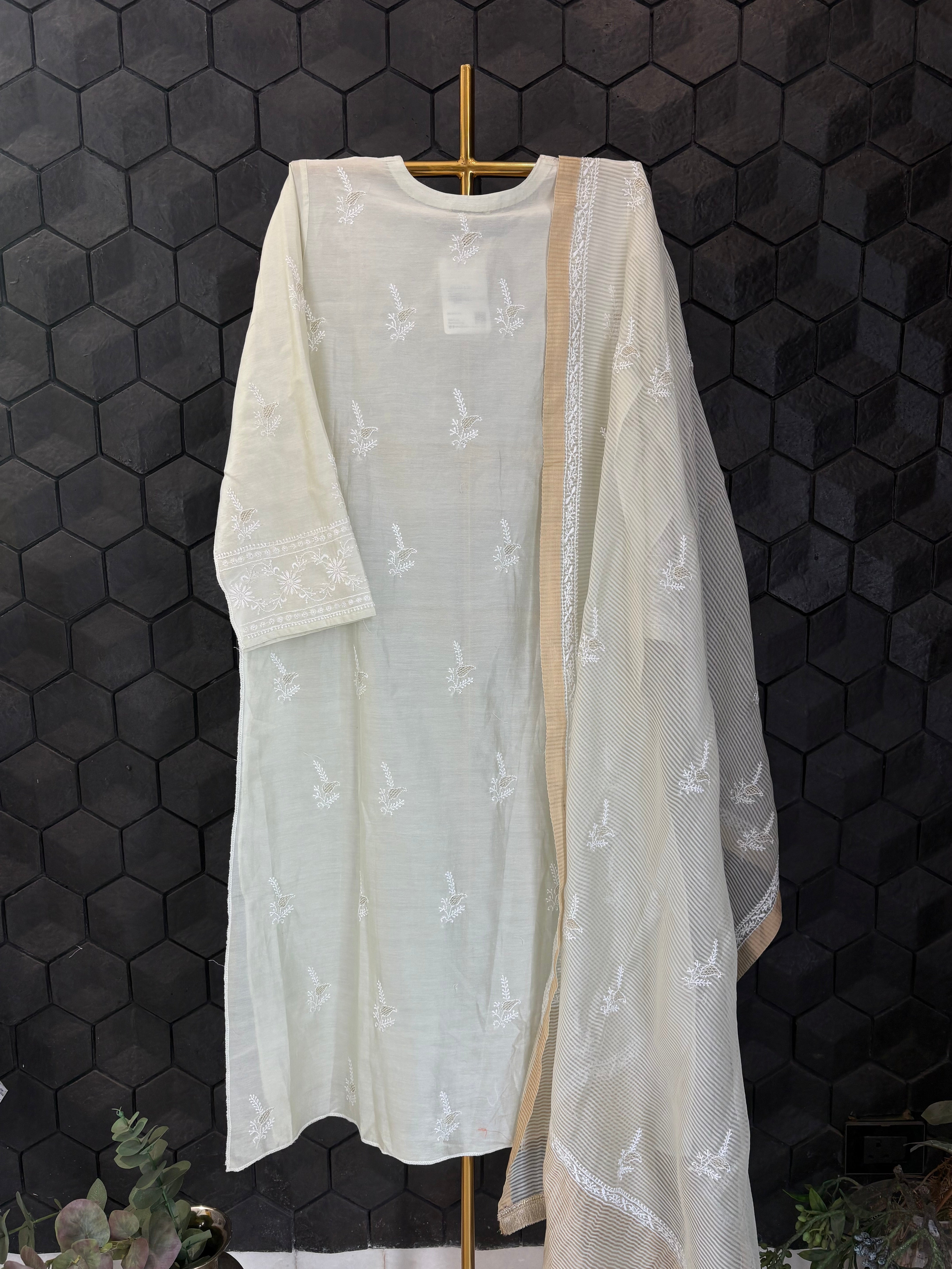 See Green Chanderi Kurta Set